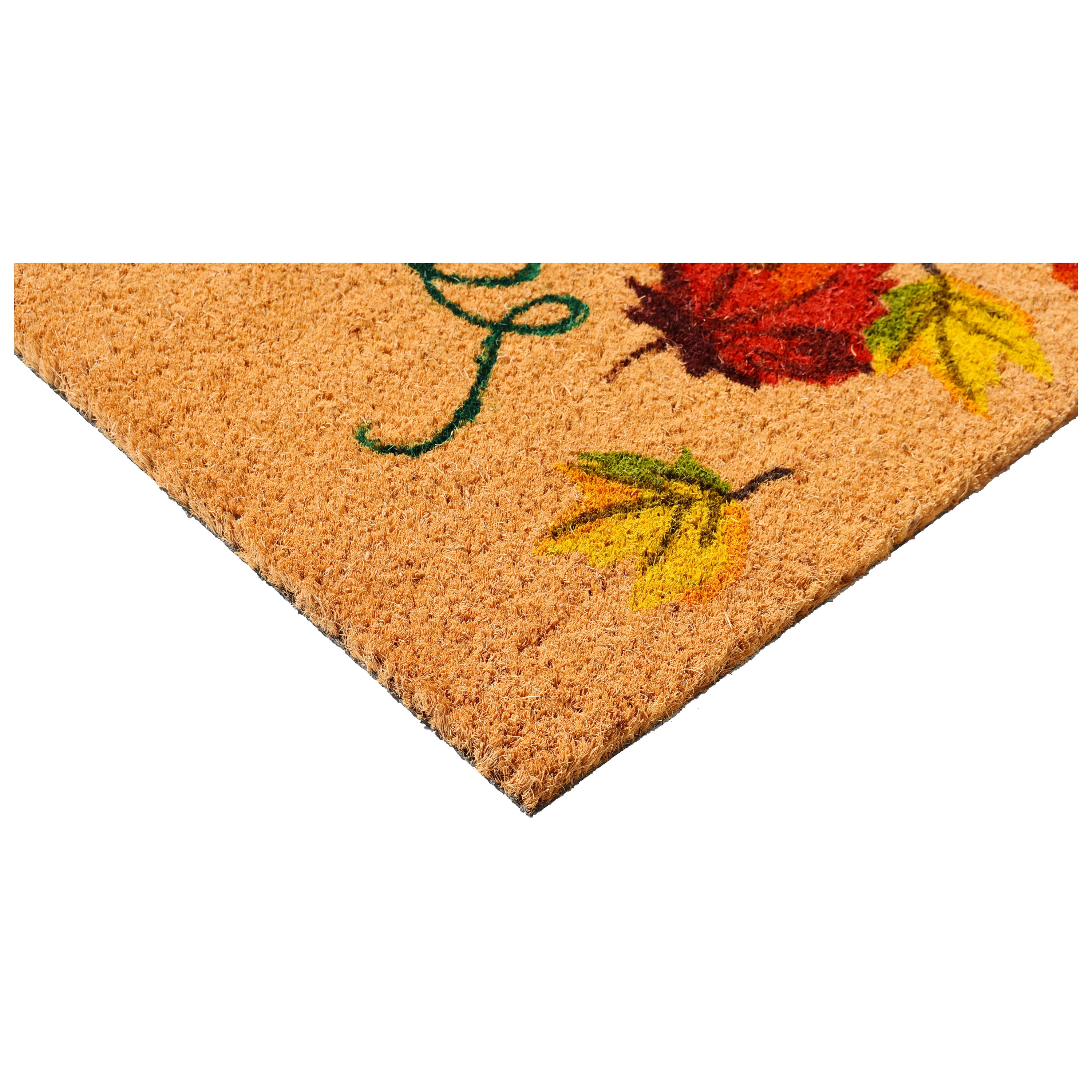 Nature's Bounty Multicolor Coir Outdoor Doormat with Pumpkin Design
