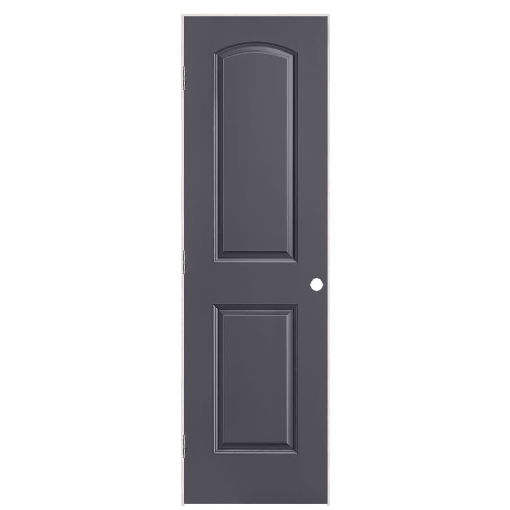 Masonite 1317845 24-in x 80-in Slate Solid core 2-panel round top Right hand Smooth Prefinished Molded composite Flat Jamb Single Prehung Interior Door