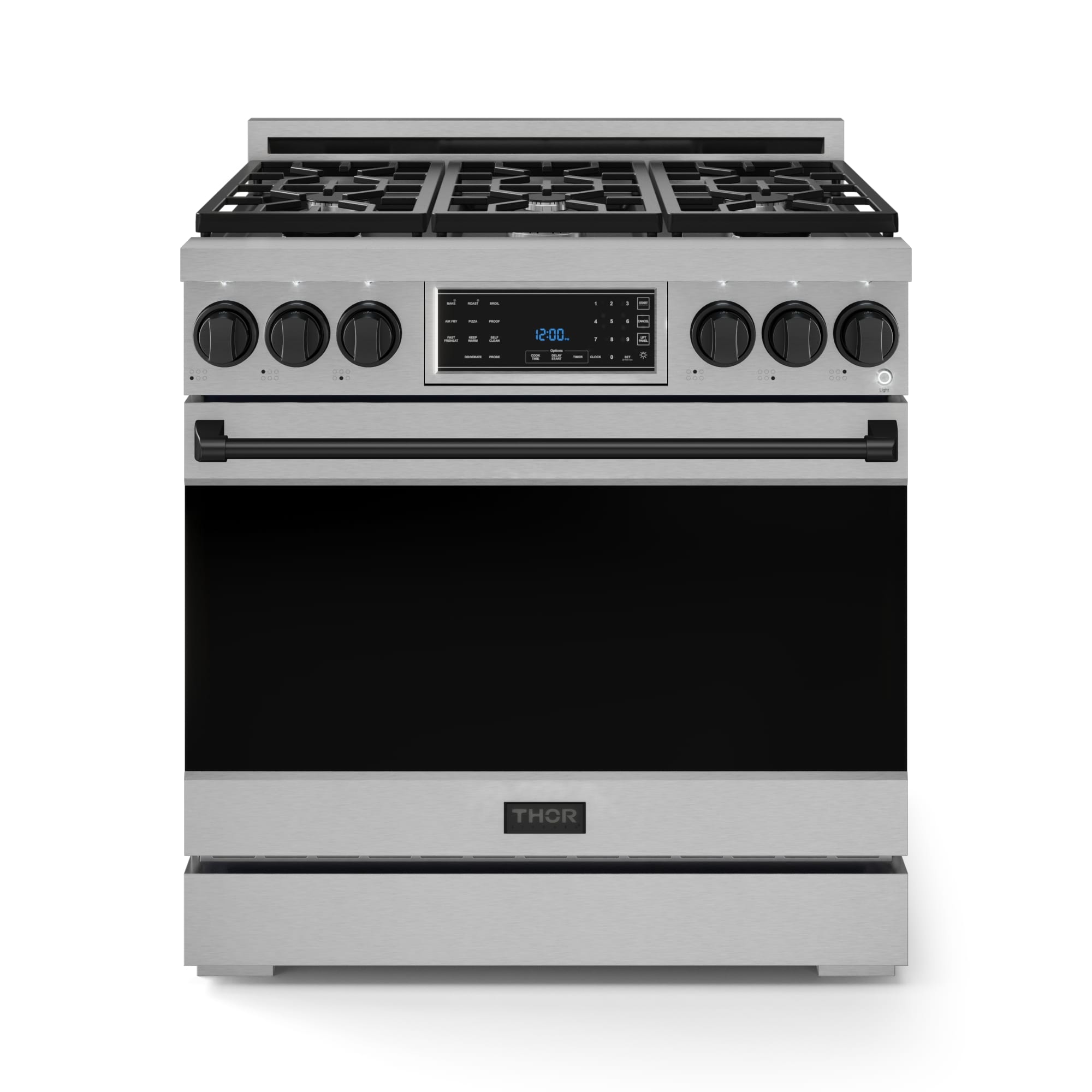 Thor Kitchen Gordon Ramsay 36-in 6 burners 6-cu ft Air Fry Convection Oven Freestanding Liquid Propane Gas Range ( Stainless Steel )
