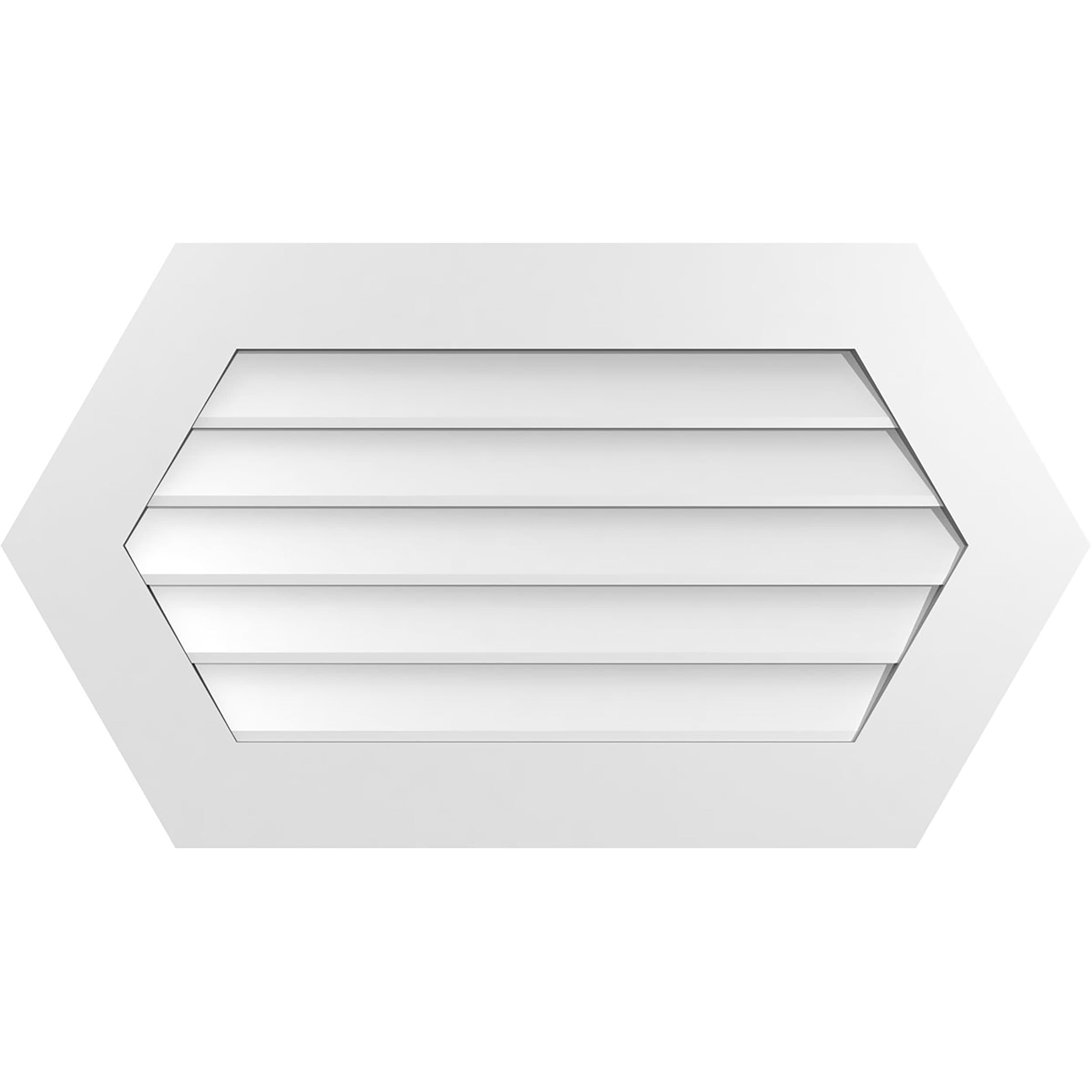 Ekena Millwork GVPHP36X2001SN 36-Inches x 20-Inches Off-white Peaked PVC Gable Louver Vent