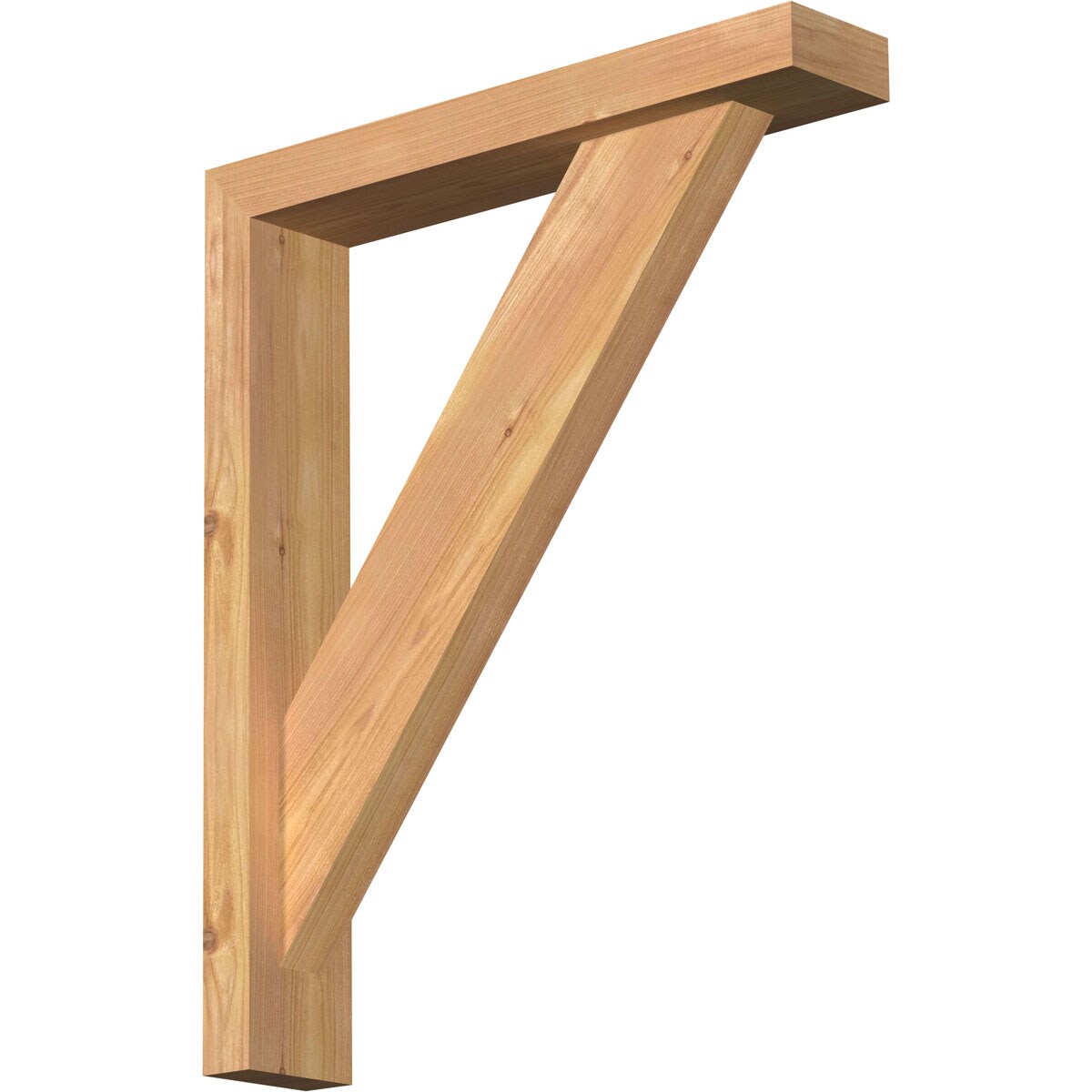 Ekena Millwork 1464813 Traditional Block Smooth Bracket with Offset Brace 3-1/2-in x 18-in x 22-in Western red cedar Brown Wood Standard bracket
