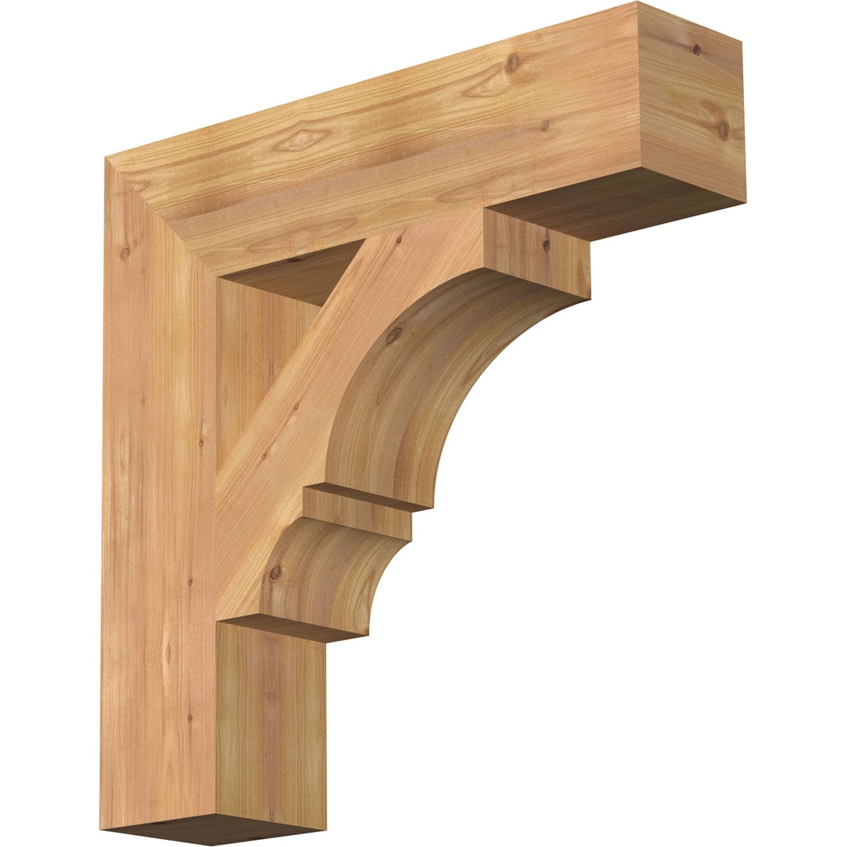 Ekena Millwork BKT06X24X24BOA05SWR Balboa block smooth 5-1/2-in x 24-in x 24-in Western red cedar Brown Wood Standard bracket
