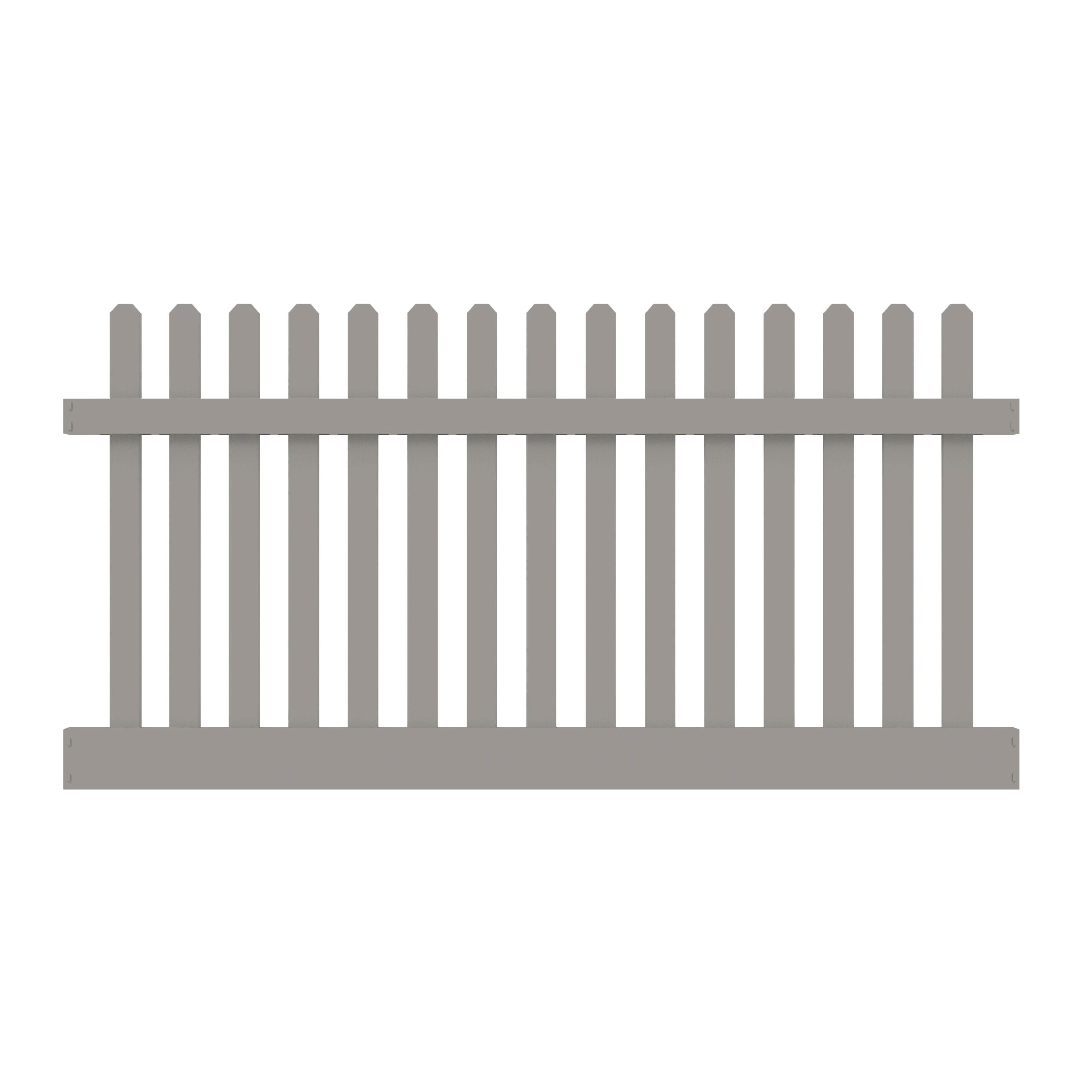 Freedom 73054725 Lennox 4-ft H x 8-ft W Gray Vinyl Picket Fence panel (Unassembled)