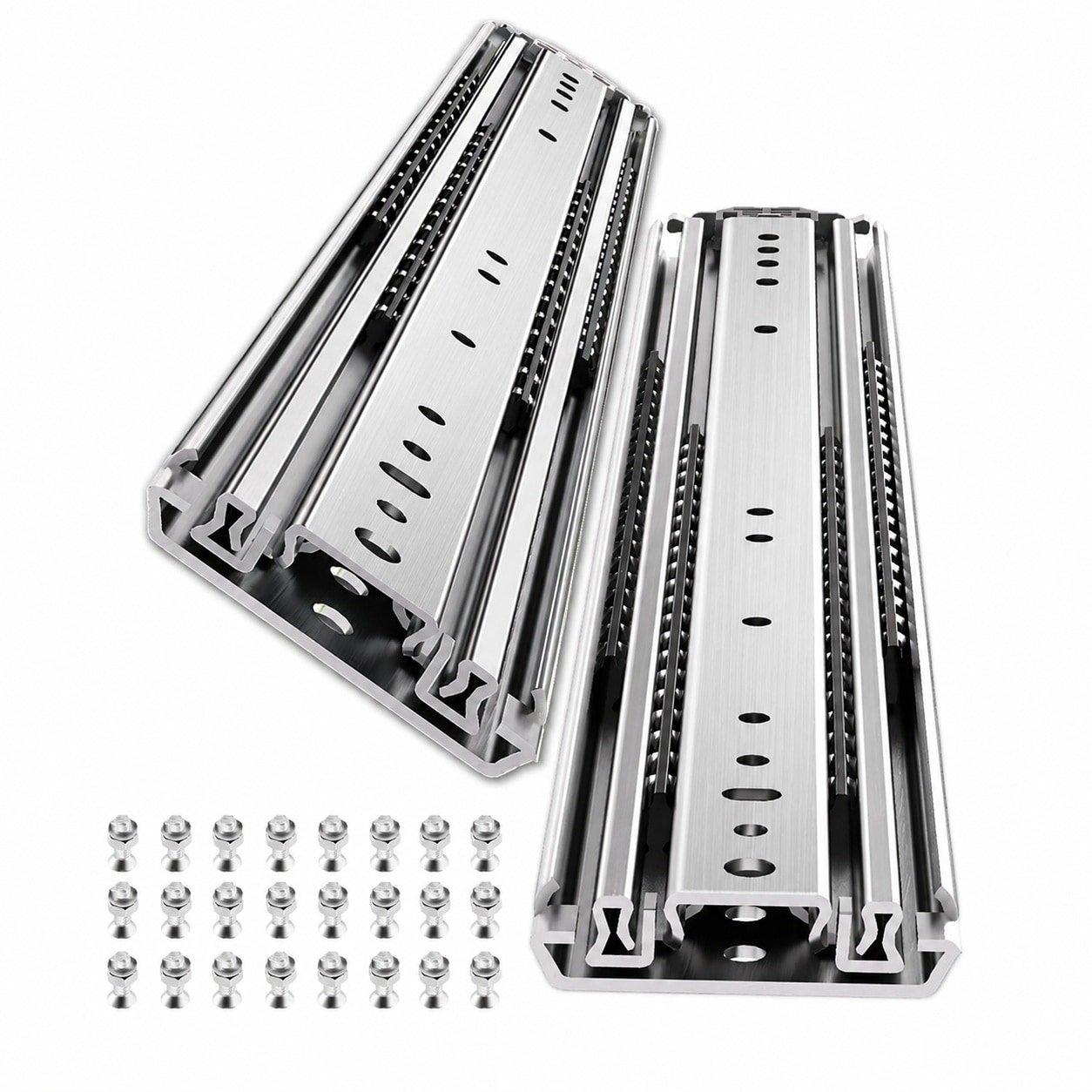 Aoibox  16 Inch Heavy Duty Drawer Slides 500 Pound Full Extension Ball Bearing Rails 76mm Wide 1 Pair