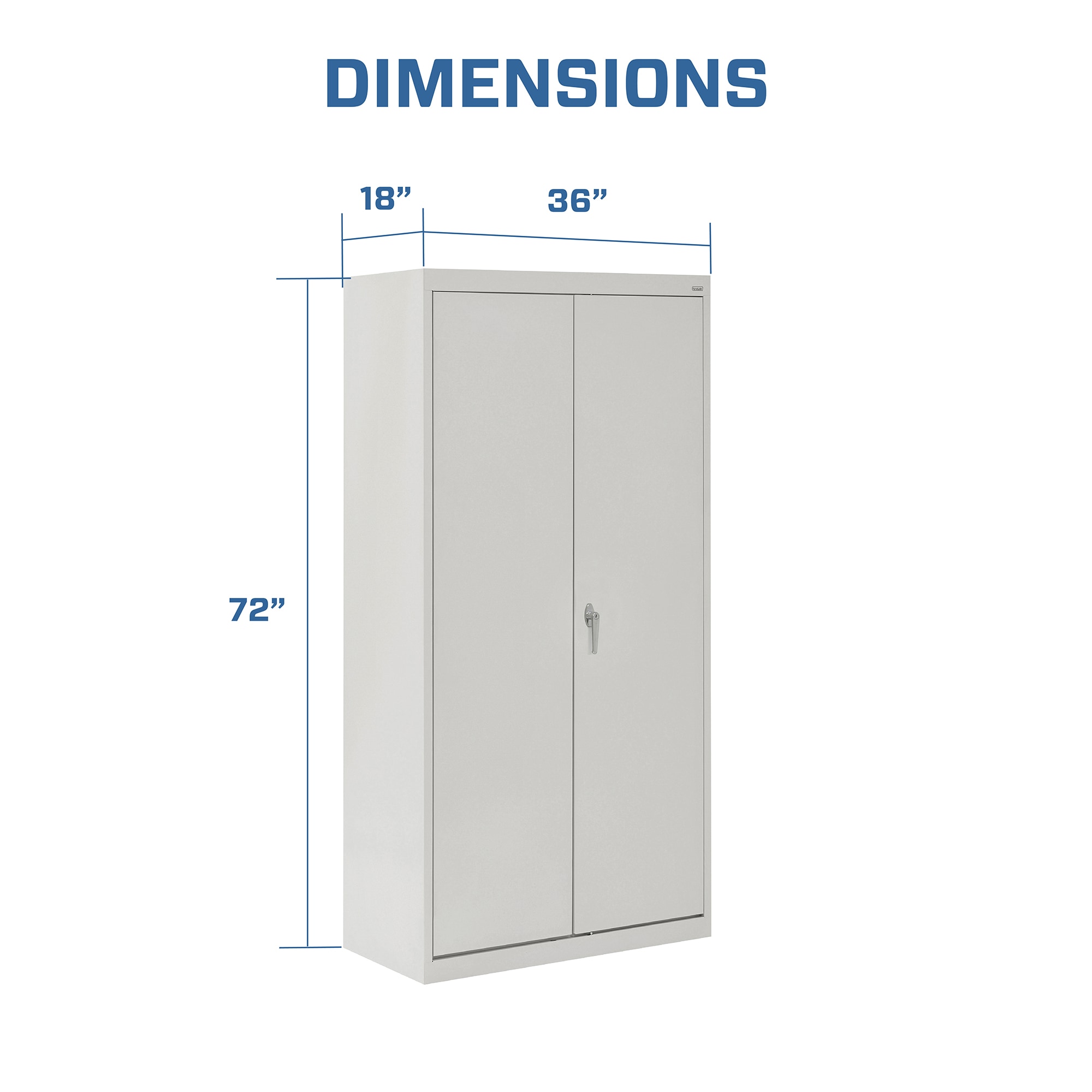 Gray Steel Freestanding Lockable Office Cabinet with Adjustable Shelving