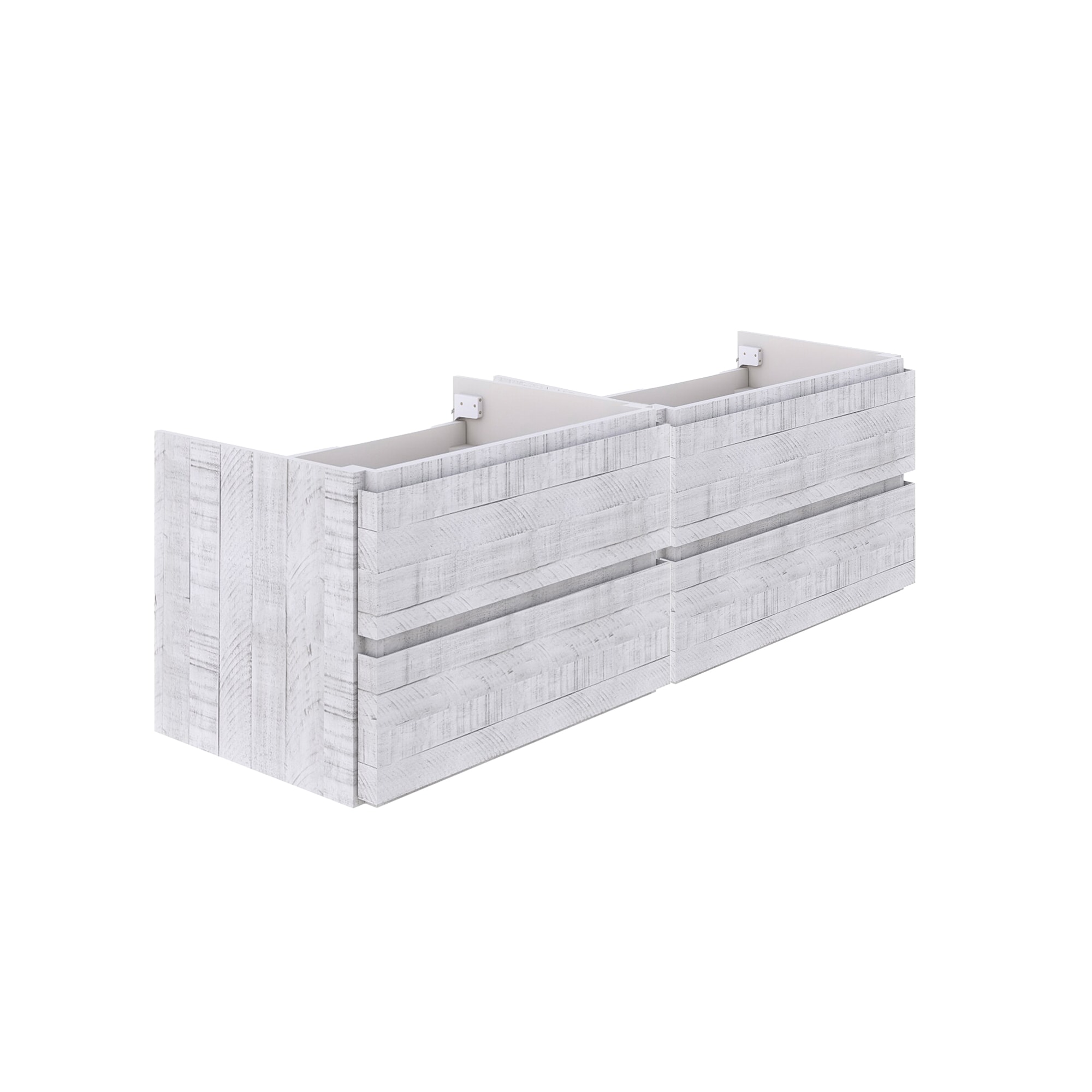 Fresca FCB31-3030RWH Formosa 60-in Rustic White Floating Bathroom Vanity Base Cabinet without Top