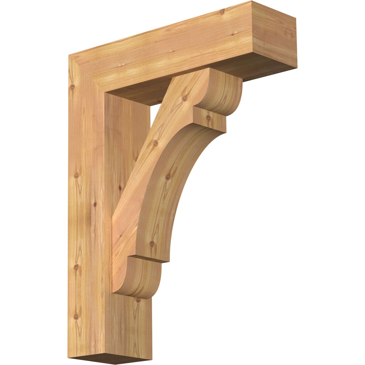 Ekena Millwork 1463580 Olympic Block Smooth Bracket with Offset Brace 7-1/2-in x 26-in x 34-in Western red cedar Brown Wood Standard bracket
