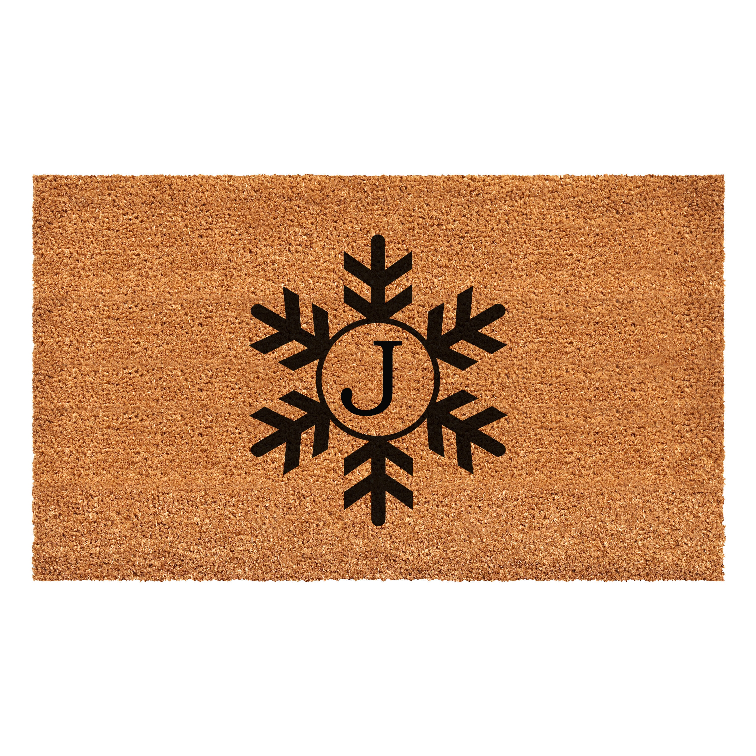 Callowaymills 108792436J 24-in x 36-in Natural, Black Coir/Vinyl Non-Slip Grip Indoor or outdoor Decorative Door Mat