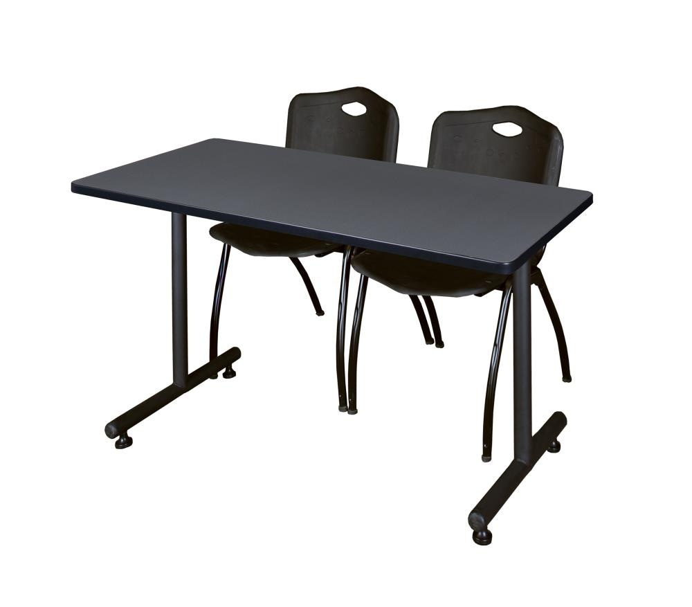 Regency MKTRCT4830GY47BK Training Gray 4-Person Training Table (48-in W x 29-in H)