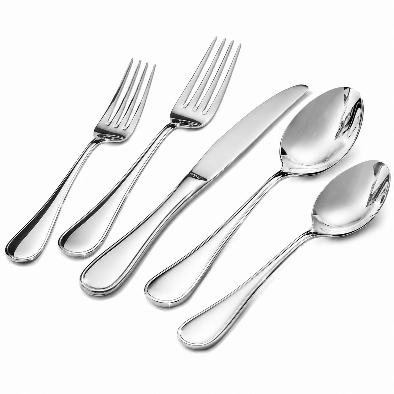 Aoibox  45 Piece Silverware Set for 8 with Serving Utensils 18 10 Stainless Steel Mirror Finish Dishwasher Safe
