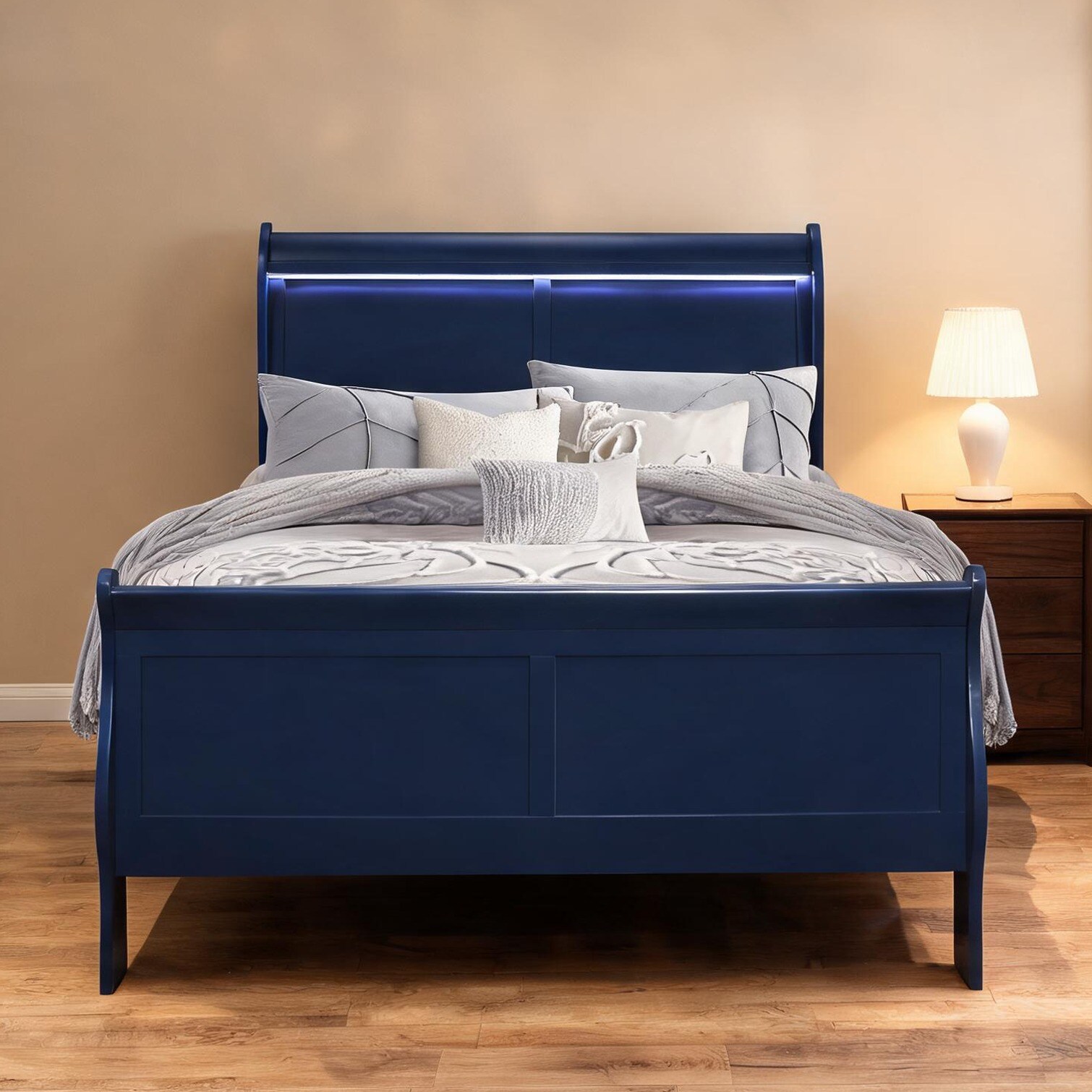 FlowLuxe 56.1 x 84.5 x 47.2 in Beds and Frames and featuring Solid Wood ...