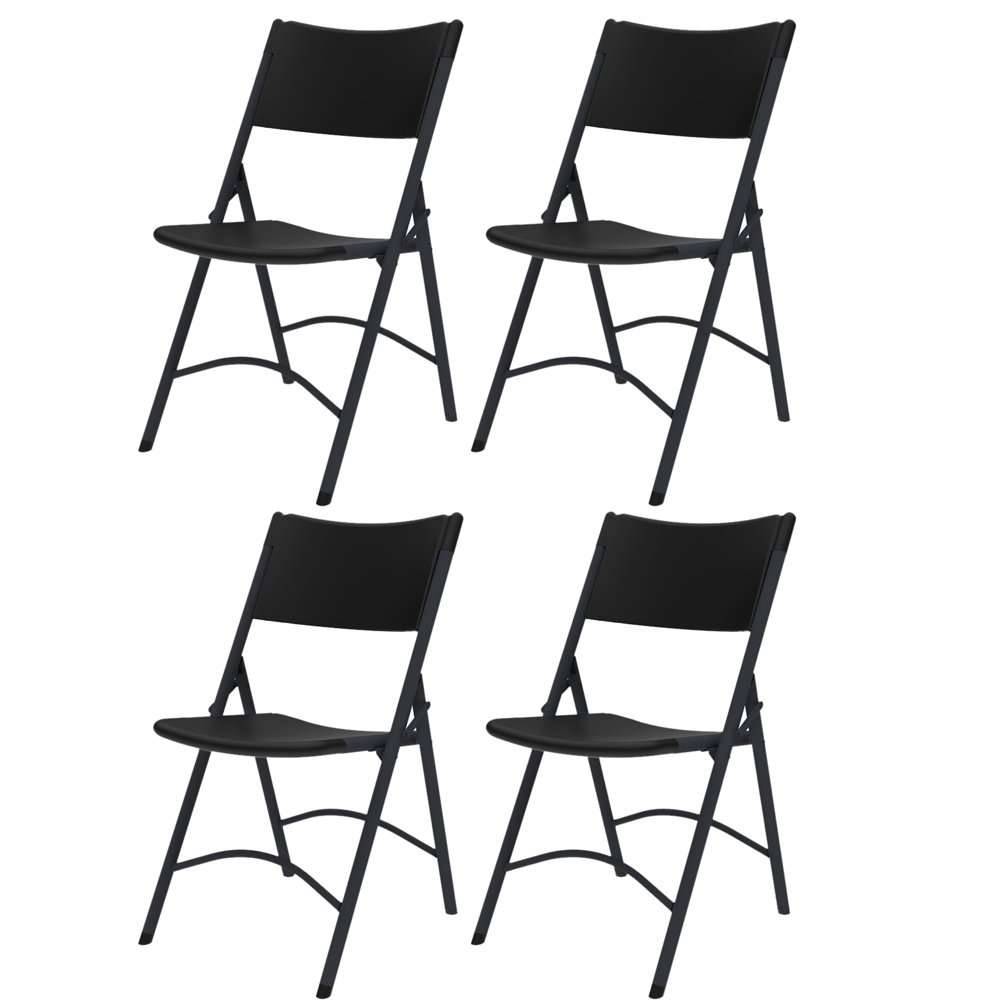 Yardgrace - 4 Pack Metal Frame Resin Seat Indoor Outdoor Standard Folding Chair 250lbs Weight Cap