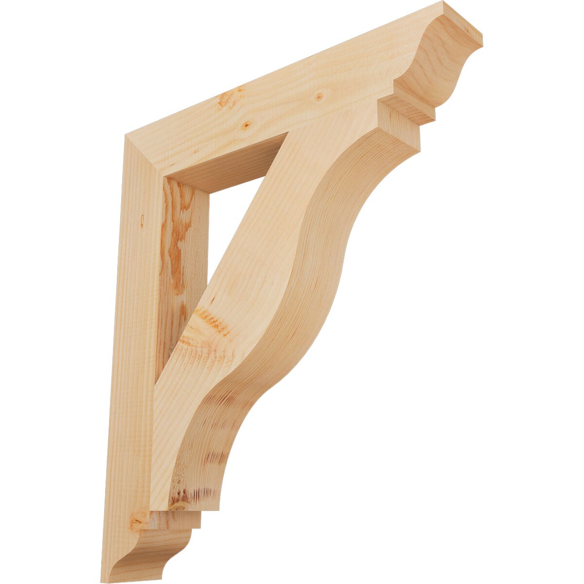 Ekena Millwork BKT04X24X28FST01SDF Funston traditional smooth 3-1/2-in x 24-in x 28-in Douglas fir Brown Wood Standard bracket