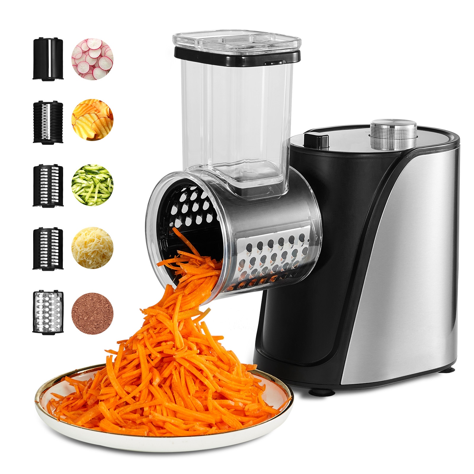 VEVOR SCDDSCQPJBXG03744V1 3/8″Blade Vegetable Fruit Chopper Commercial/Residential Food slicer with Thickness Control ( Silver )