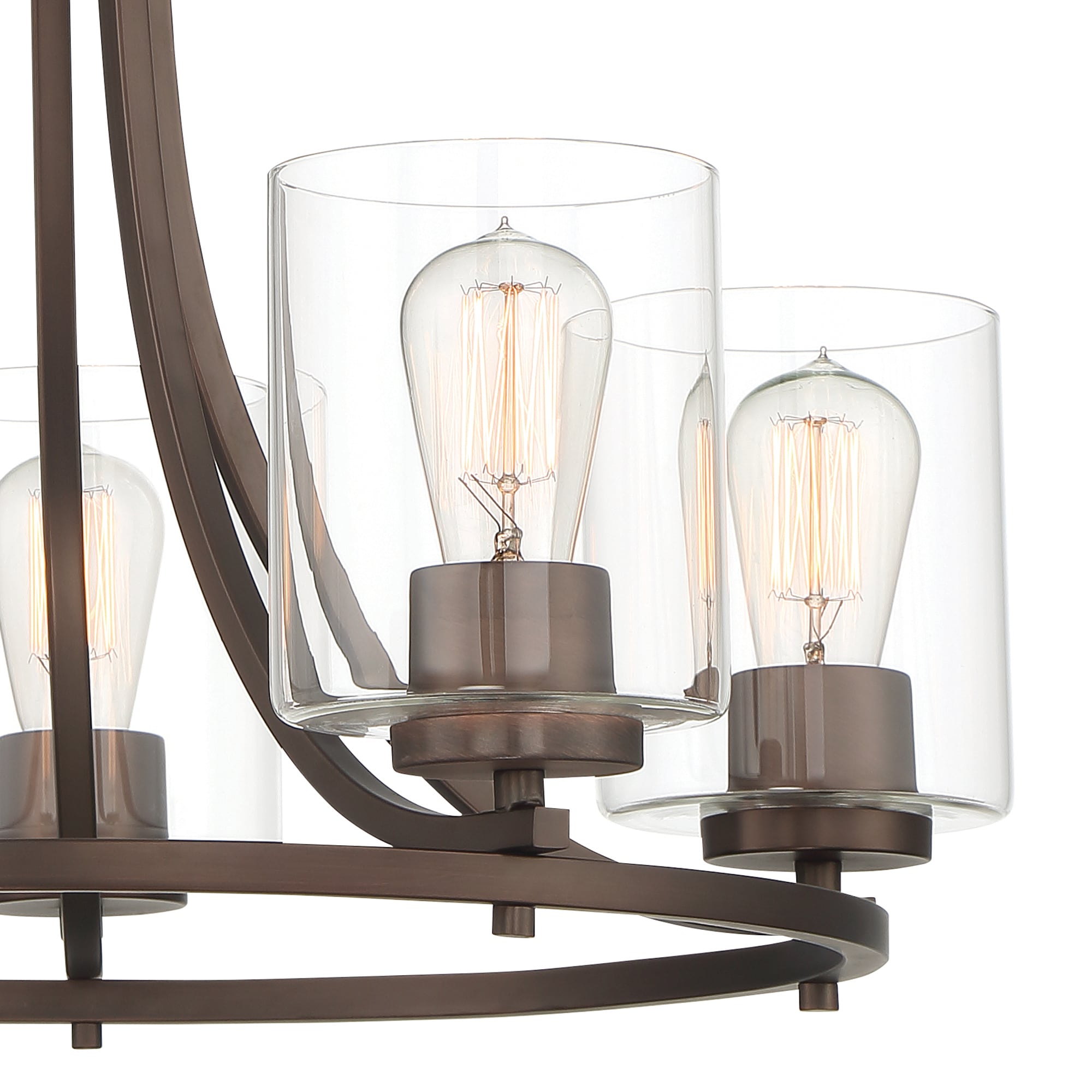 Liam Satin Copper Bronze Classic 24" Five-Light Chandelier