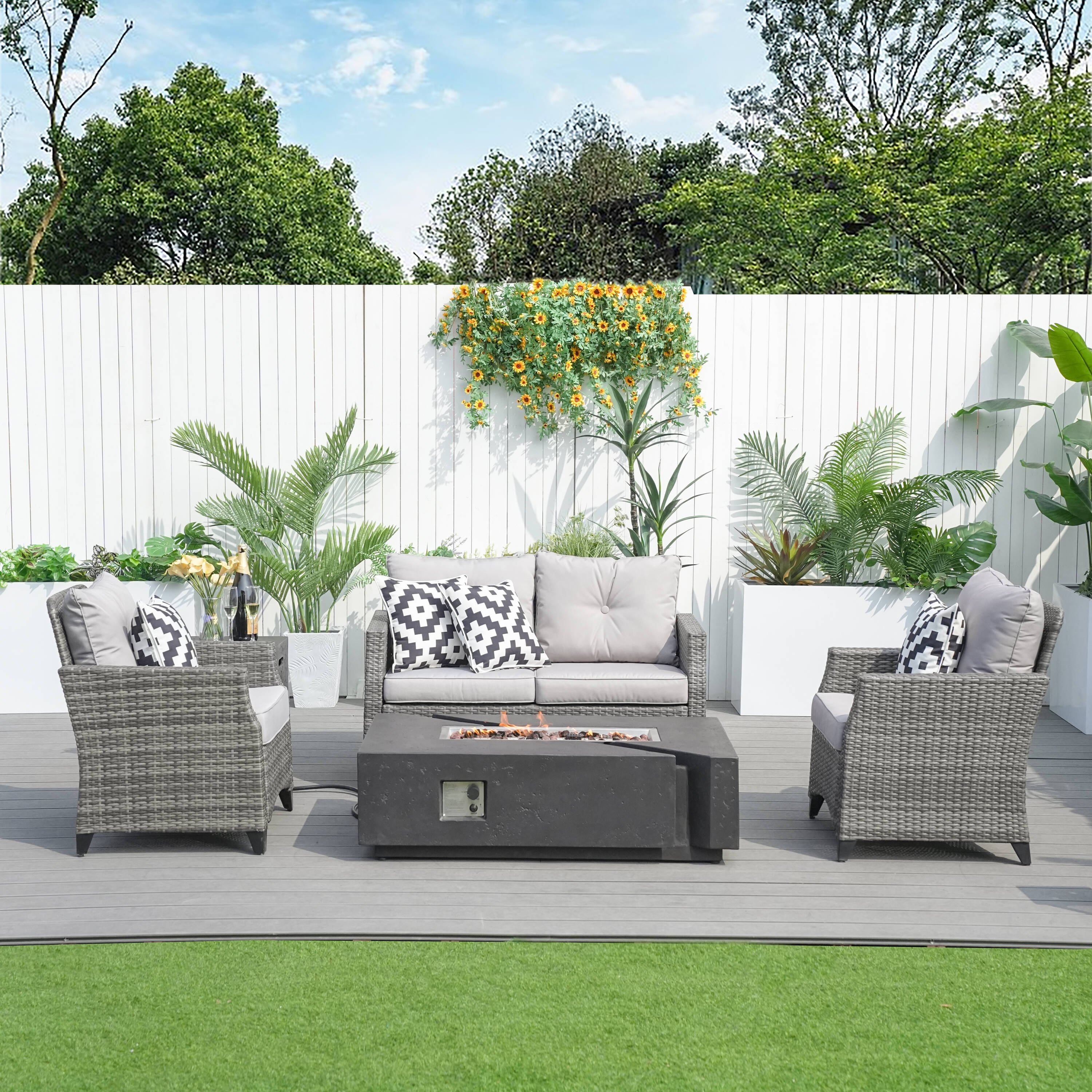 Direct Wicker DWG-1801PG&24913BK Patio-Conversation-Sets - View #2
