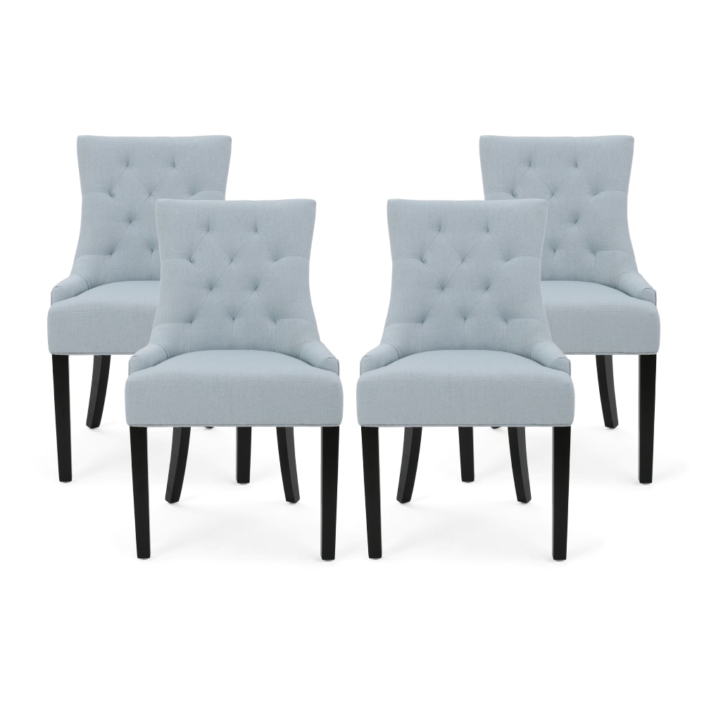 Christopher Knight Home 312787 Hayden Contemporary Tufted (Set of 4) Fabric Dining Chairs Light Blue