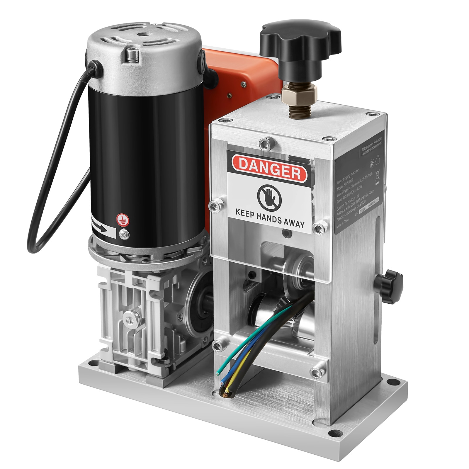 VEVOR Electric Wire Stripping Machine 0.06-1.57 in 400W Automatic Motorized Cable Stripper 9.84 IPS (15 m/min) Wire Peeler with Blades V-Shaped Rollers Cooling Fan for Scrap Copper Recycling #SCFXBXJDDDDC09941V1