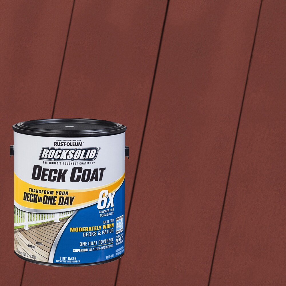 Rust-Oleum 319649T RockSolid 6X Deck Coat Pre-Tinted Red Rock Solid Exterior Wood Stain and Sealer in One ( 1-gallon )
