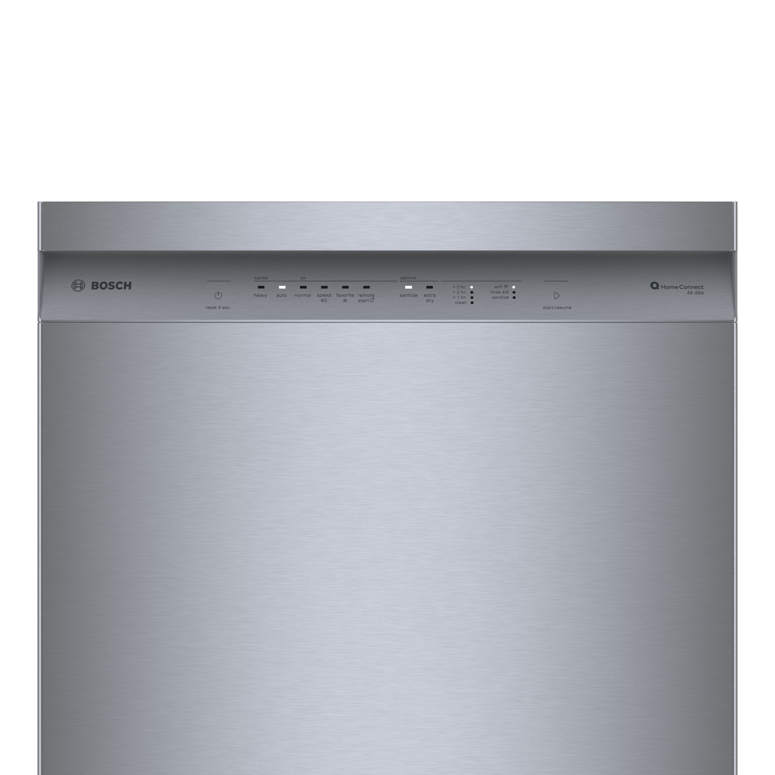 Bosch 100 Series Front Control 24-in Smart Built-In Dishwasher (White),  50-dBA