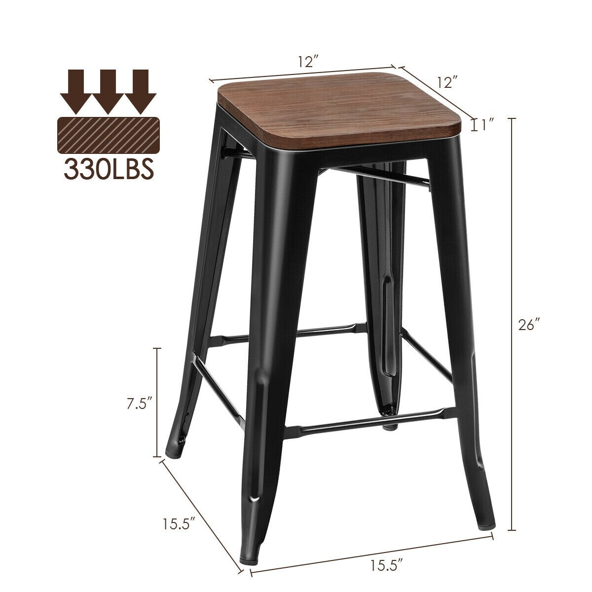 CASAINC WF-HW66692BK-2-LA stools - View #6