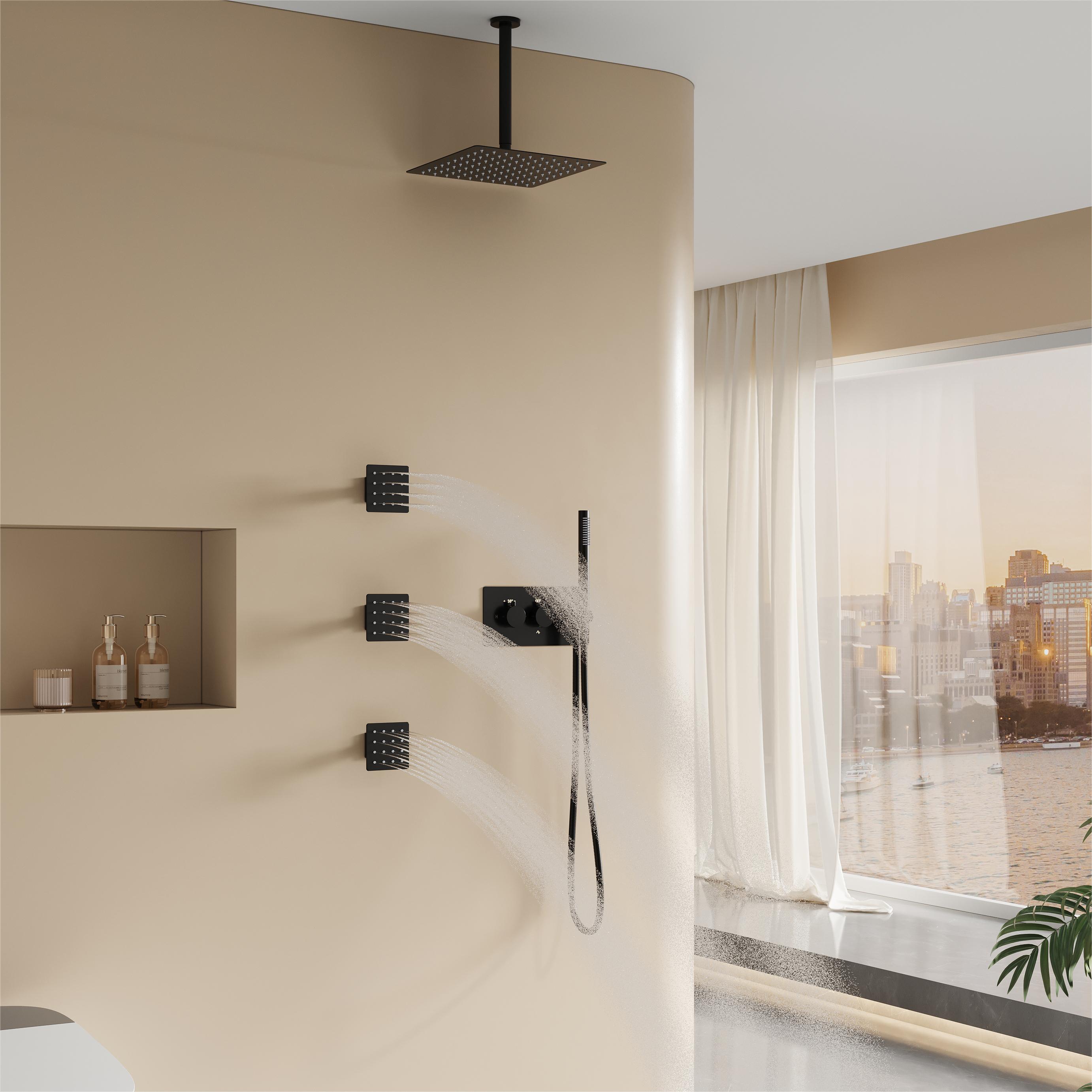 WELLFOR SPA-88003BG Showerhead-Bar-Panels - View #3