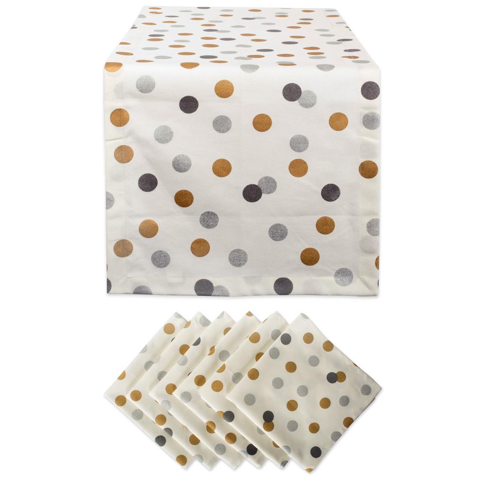 DII KCOS11516 Indoor Metallic confetti Table Cover for 5-ft rectangle