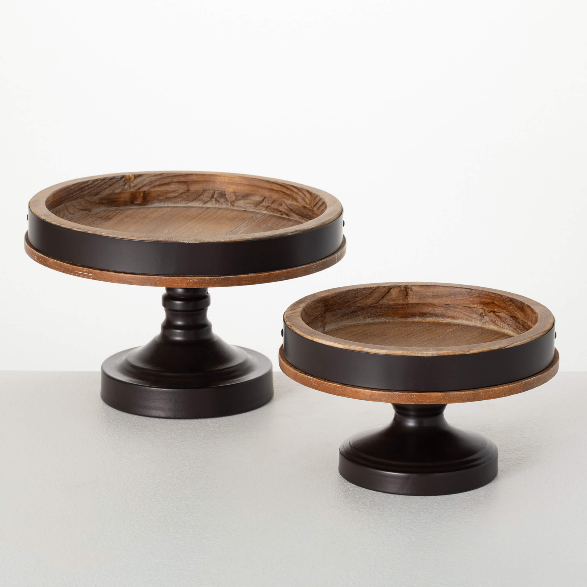Sullivans N2976 2 -Pack Black Wood Modern Decorative tray