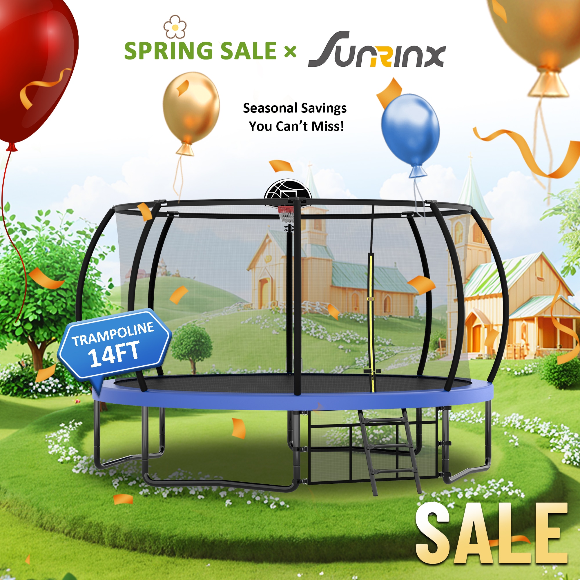 Sunrinx MG8-TP-7 14-ft Round Backyard in Blue