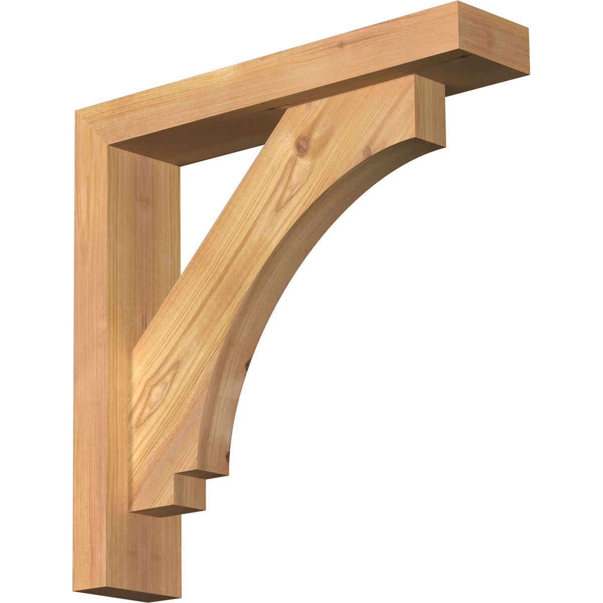 Ekena Millwork 1462708 Imperial Block Smooth Bracket with Offset Brace 3-1/2-in x 16-in x 16-in Western red cedar Brown Wood Standard bracket