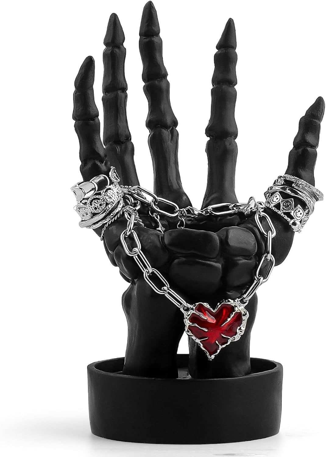 Wudkey Black Skeleton Hand Candle Holder Jewelry Organizer Gothic Halloween Table Decor