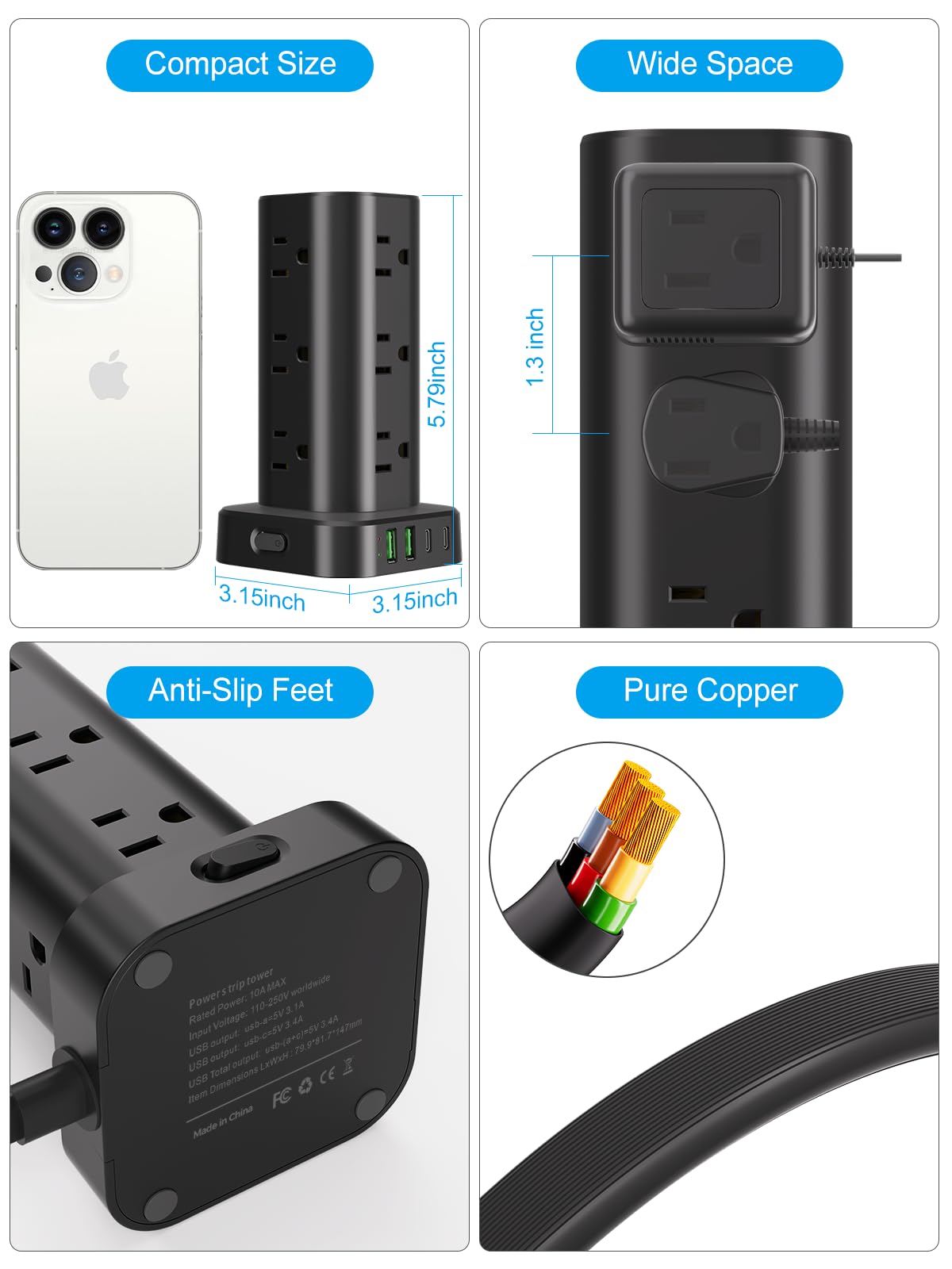 Phewnyzo LPW0725W049 Electrical-Power-Strips - View #7