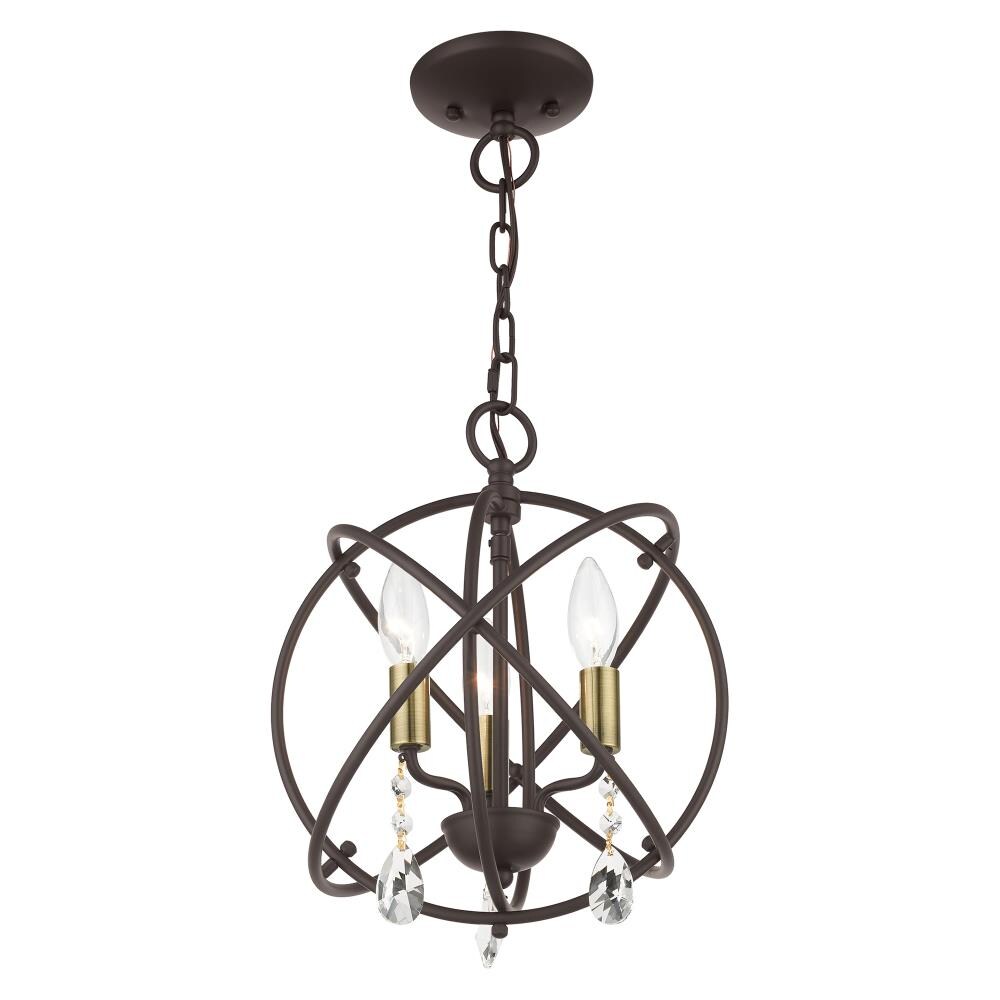 Bronze Mini Plug-in Crystal Candle Chandelier