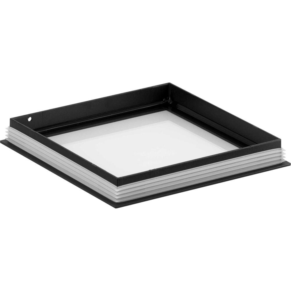 Black Square Glass Cylinder Lens Cover, 6 Inch