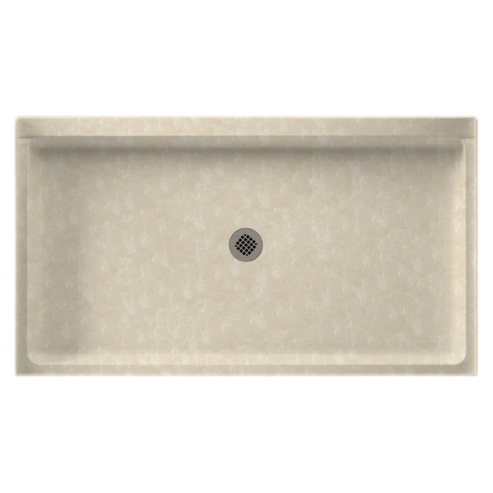 SWAN SF03460MD.126 34-in W x 60-in L Cloud Bone Rectangle Shower Pan Base with 4.5-in H Threshold (Center Drain)
