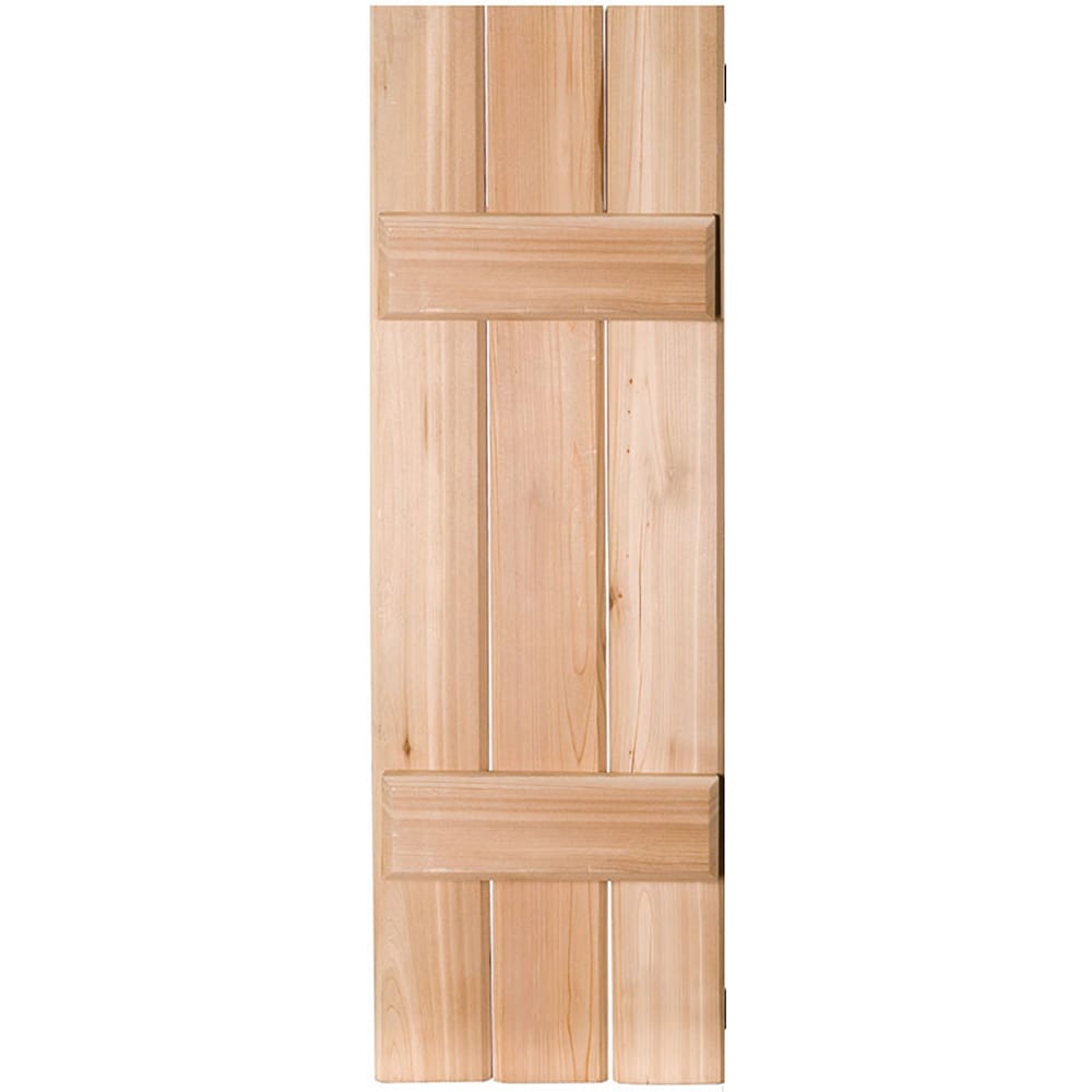 Ekena Millwork RWB12X054UNM 12-in W x 54-in H Unfinished Paintable/Stainable Board and batten Wood Exterior Shutters ( 2 -Pack )