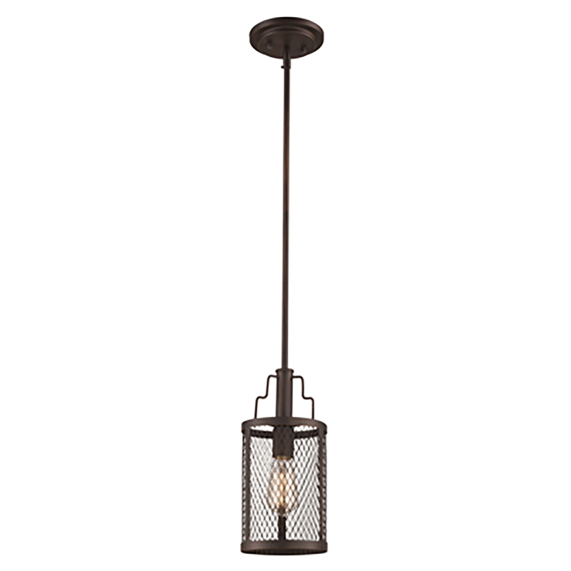 Trans Globe Mist Rubbed Oil Bronze Industrial Cylinder Mini Hanging Pendant Light In The Pendant 1996