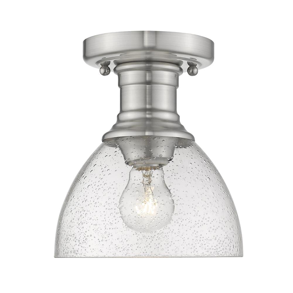 Golden Lighting 3118-SF PW-SD Hines 1 -Light 6.875-in Polished Pewter Outdoor Semi Flush Mount Light
