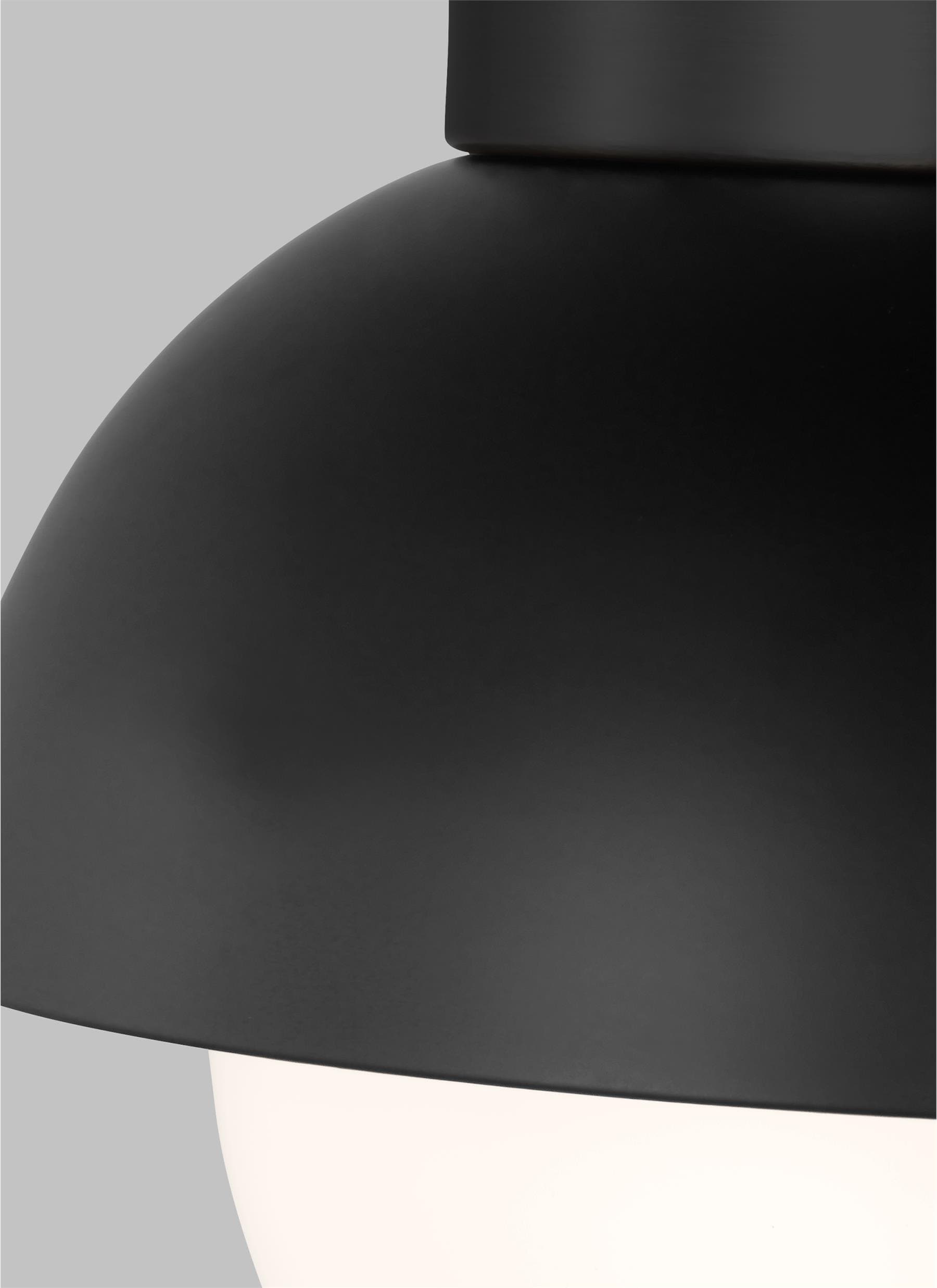 Midnight Black and Opal Glass Modern Flush Mount Light