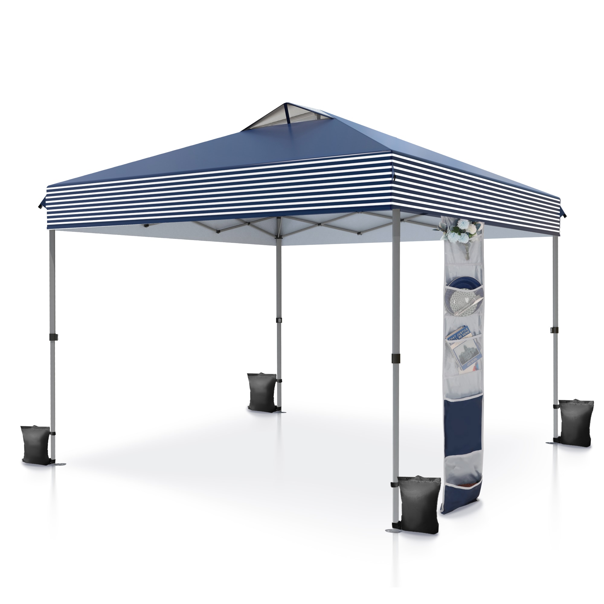 Sunshine Valley 10-ft x 10-ft Square Gray Blue Pop-up canopy #GA029-NS