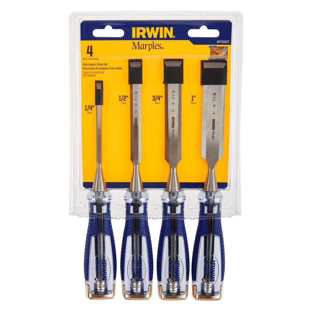 Shop IRWIN Marples 4-Pack Woodworking Chisels Set & 6.5-in Hand Saw at
