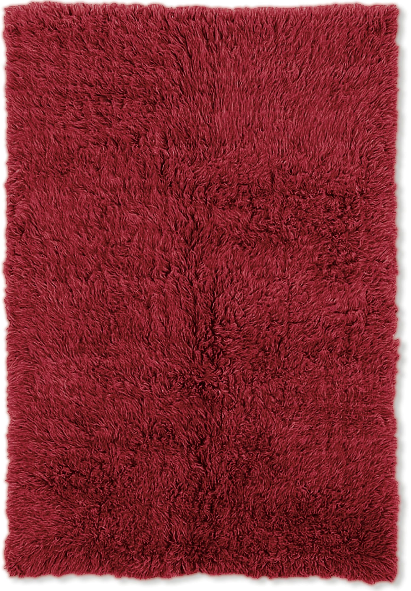 Linon FLK-3AR0157 Flokati 5 X 7 Wool Red Wool Indoor Area Rug