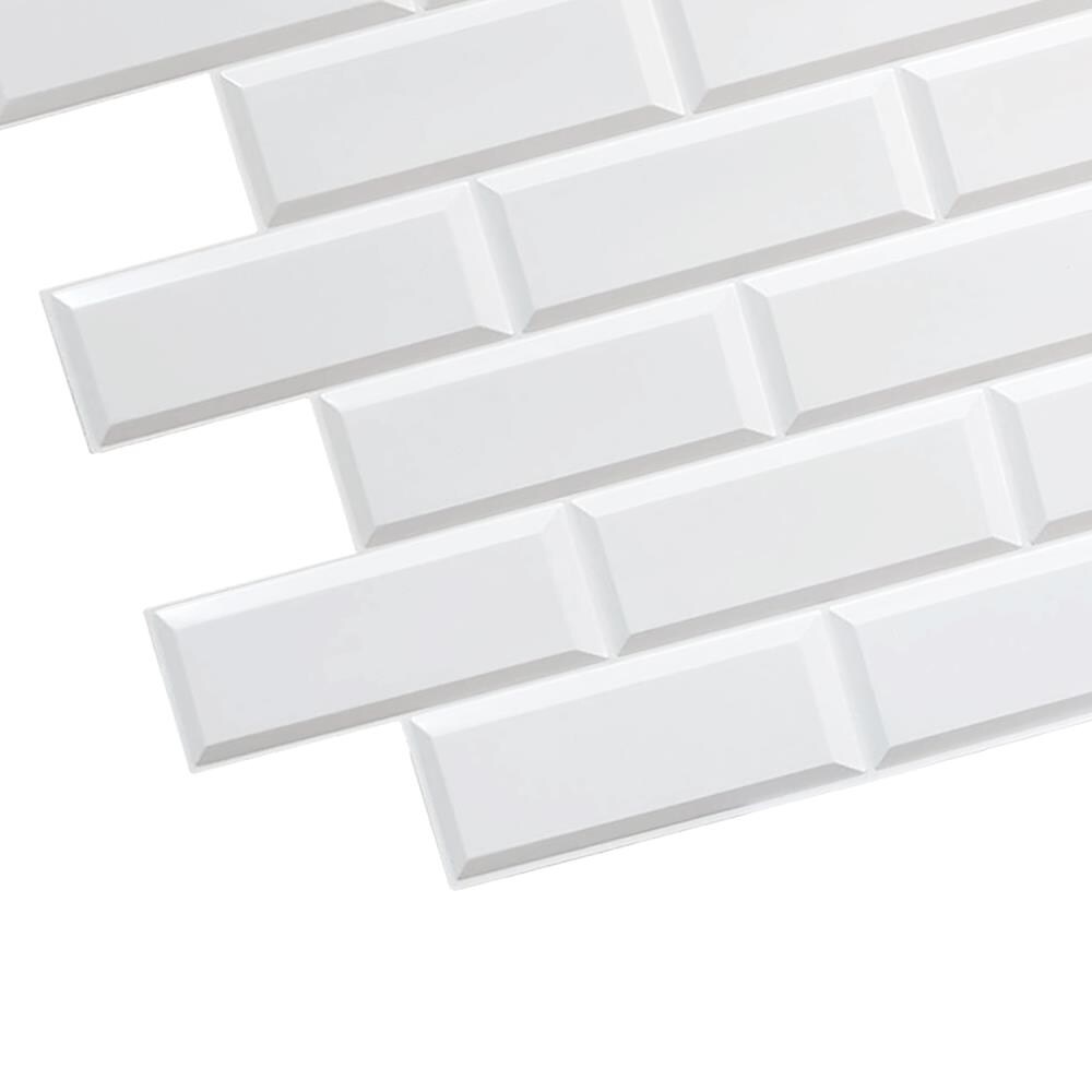 White Faux Brick 3D Textured PVC Wall Panels