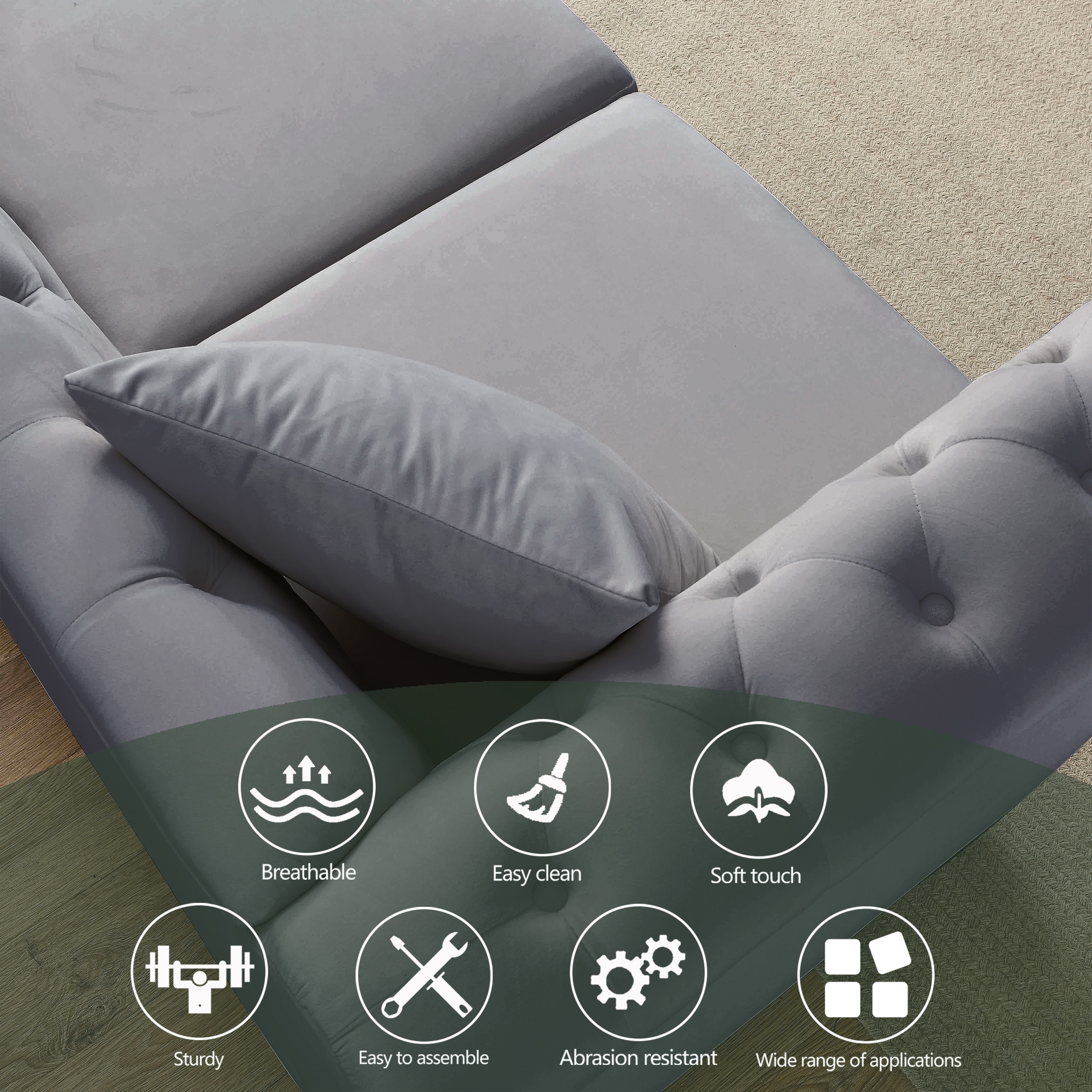 WELLFOR W83-22-BL Sofas-Loveseats - View #9