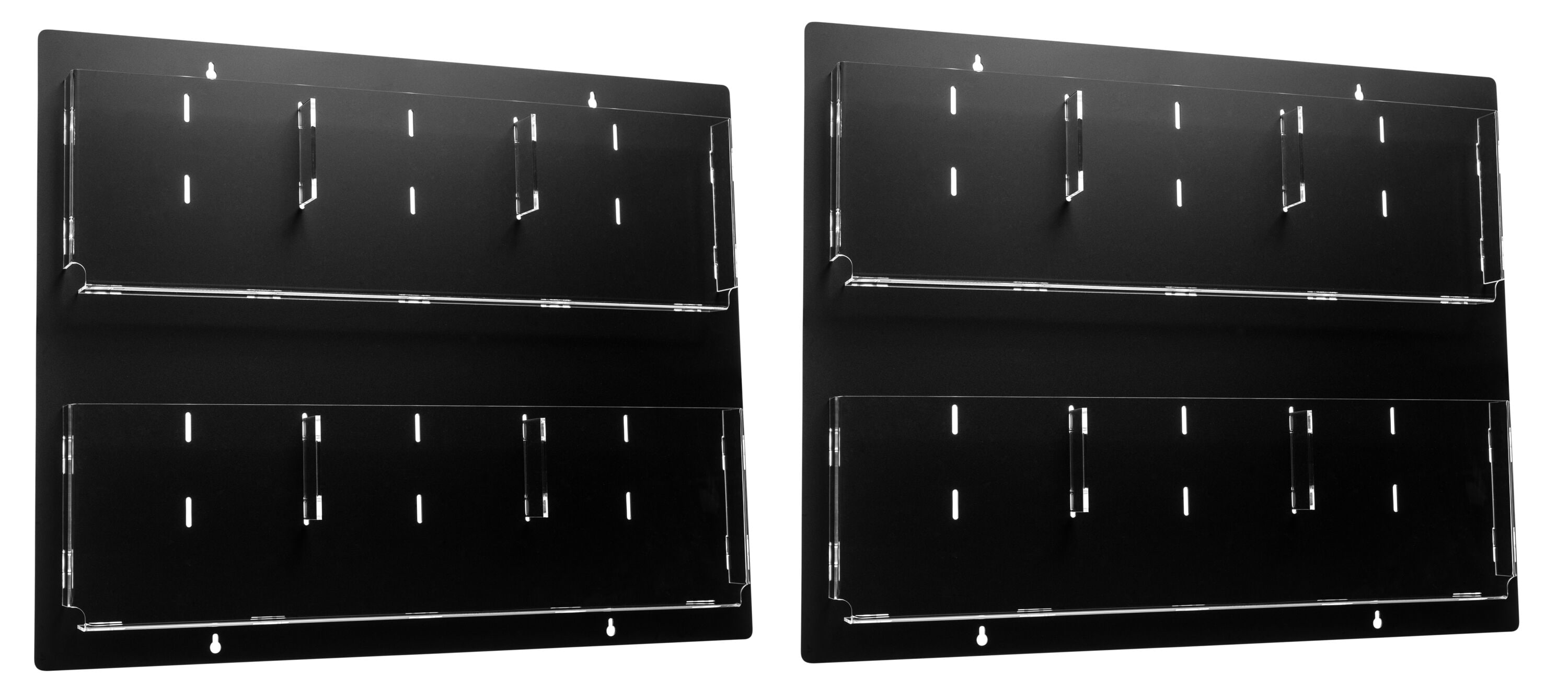 AdirOffice 640-3020-BLK-2PK 30-in L x 2-in D x 20-in H Black Acrylic Rectangular Magazine rack