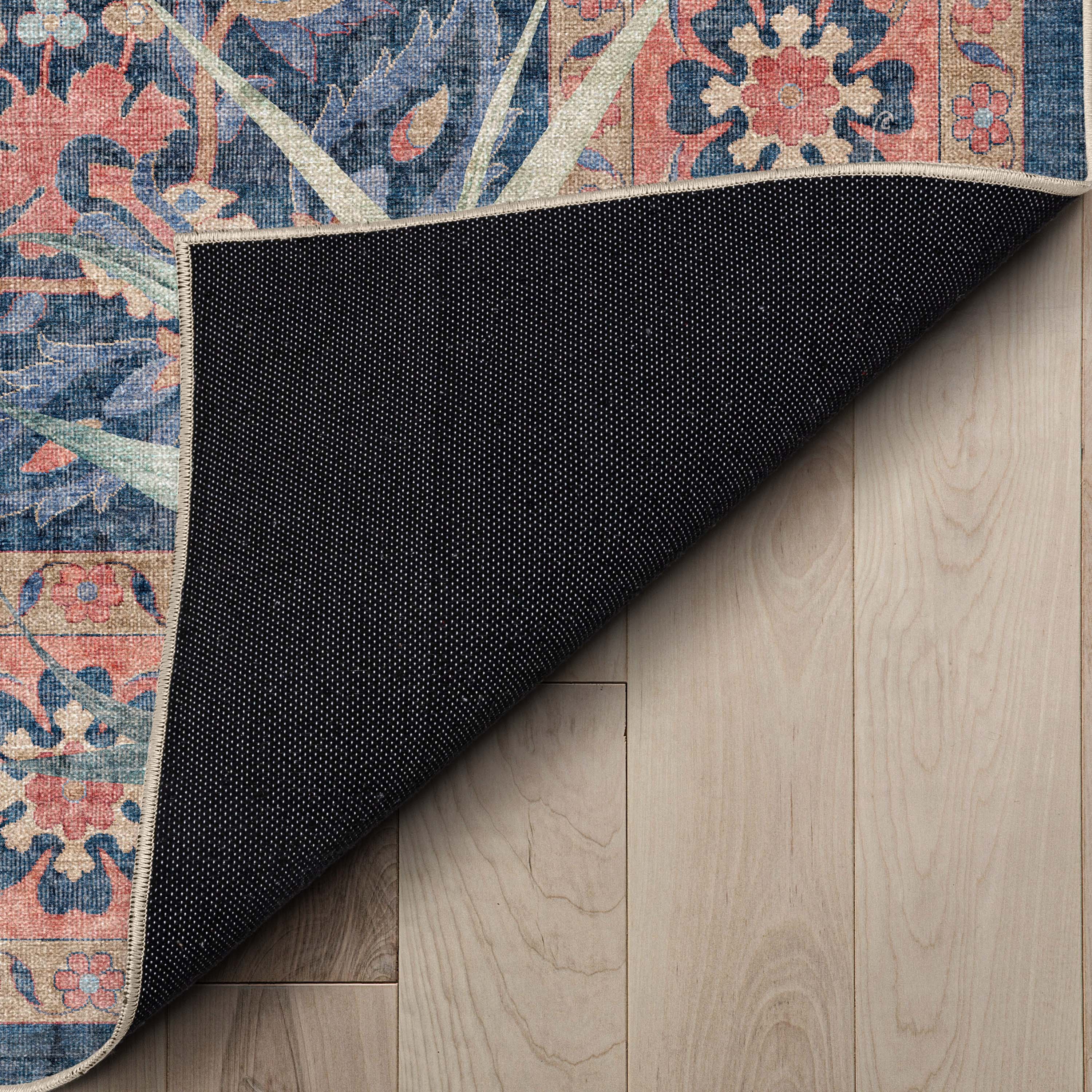 Apollo Botanical Tiger Print Navy Synthetic Area Rug 5'3" x 7'3"