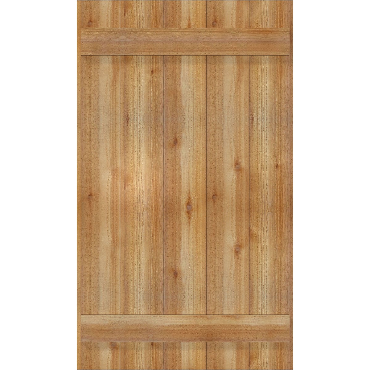 Ekena Millwork RBJ06S26X046RWR 26.875-in W x 46-in H Unfinished Paintable/Stainable Board and batten Wood Exterior Shutters ( 2 -Pack )