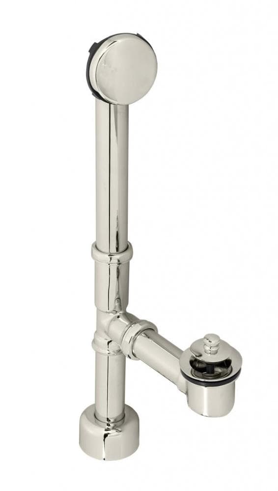 WESTBRASS D3211HK-05 Bath Waste and Overflow All Exposed Illusionary Pull and Plug- 14" Make-up, 17 Ga. Brass In Polished Nickel