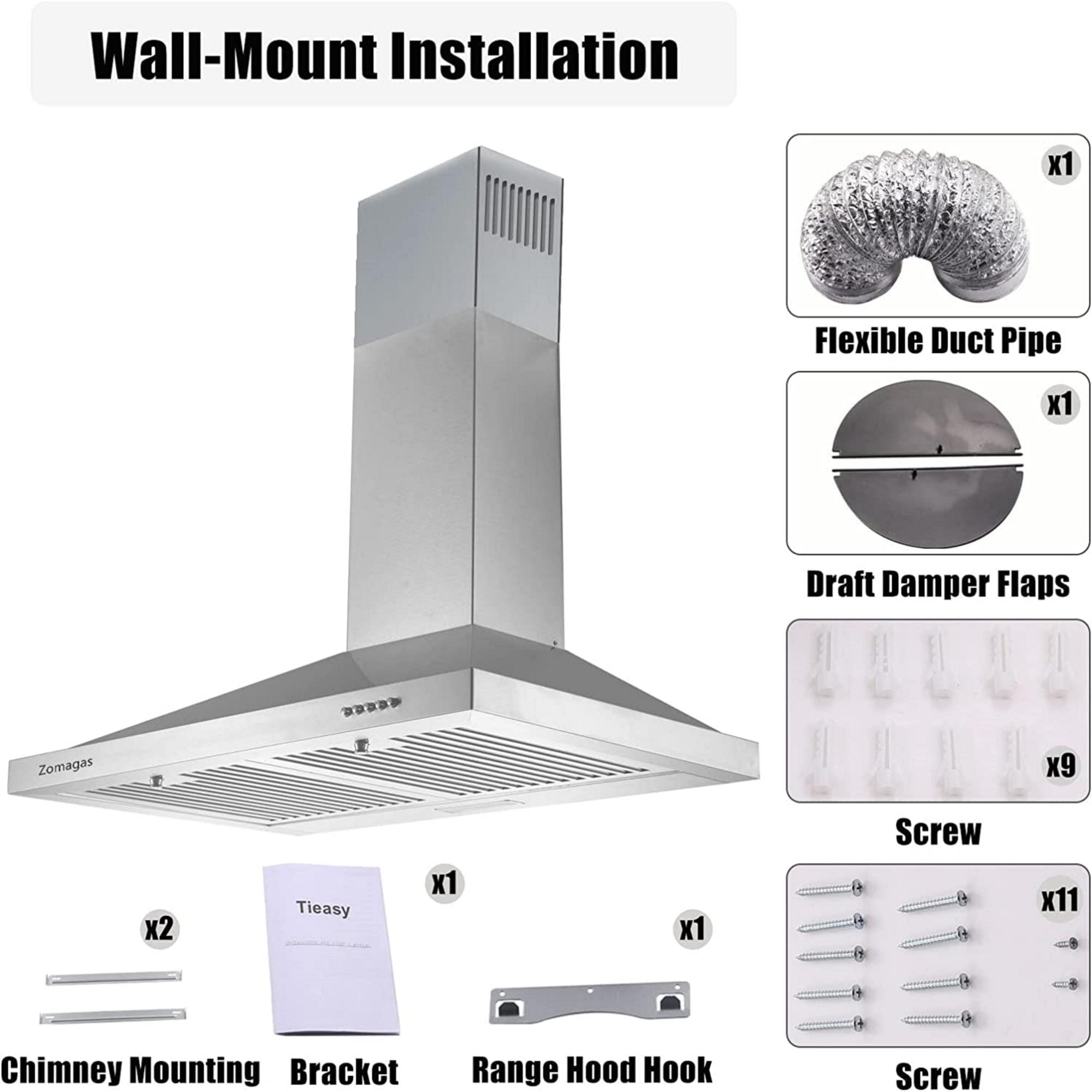 Zomagas 0160B Wall-Mounted-Range-Hoods - View #3