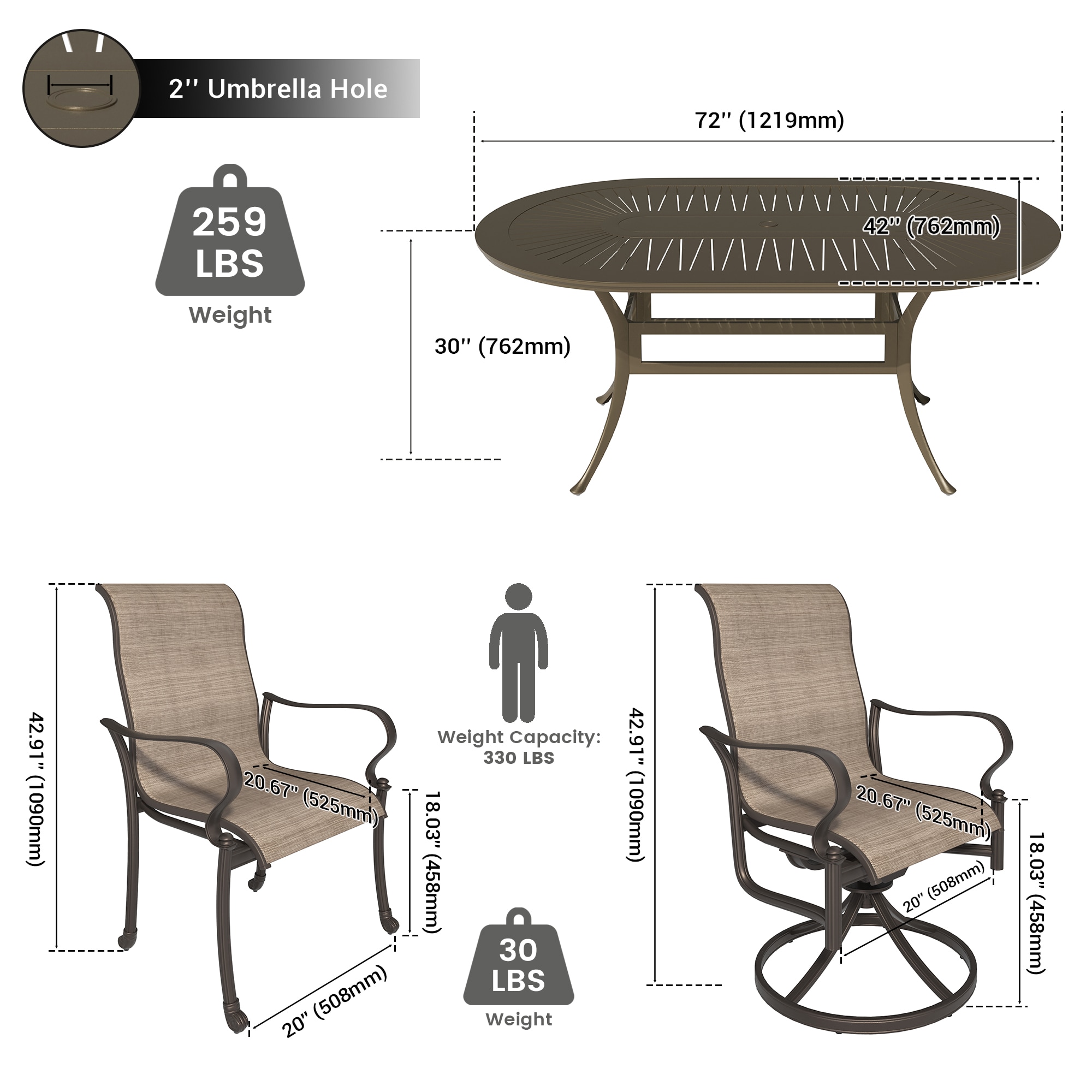 Clihome CL-ODTCE0CR Patio-Dining-Sets - View #6